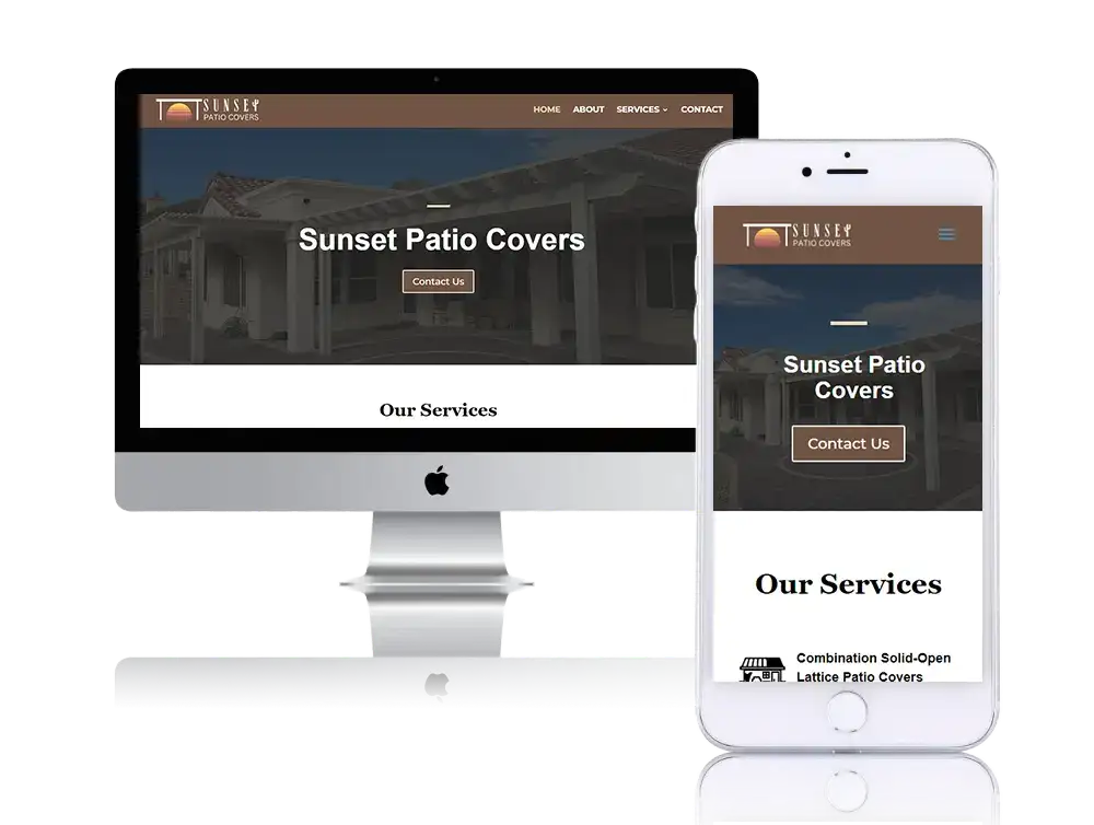Sunset Patio Covers Website Preview Sunset Patio Covers Website Preview