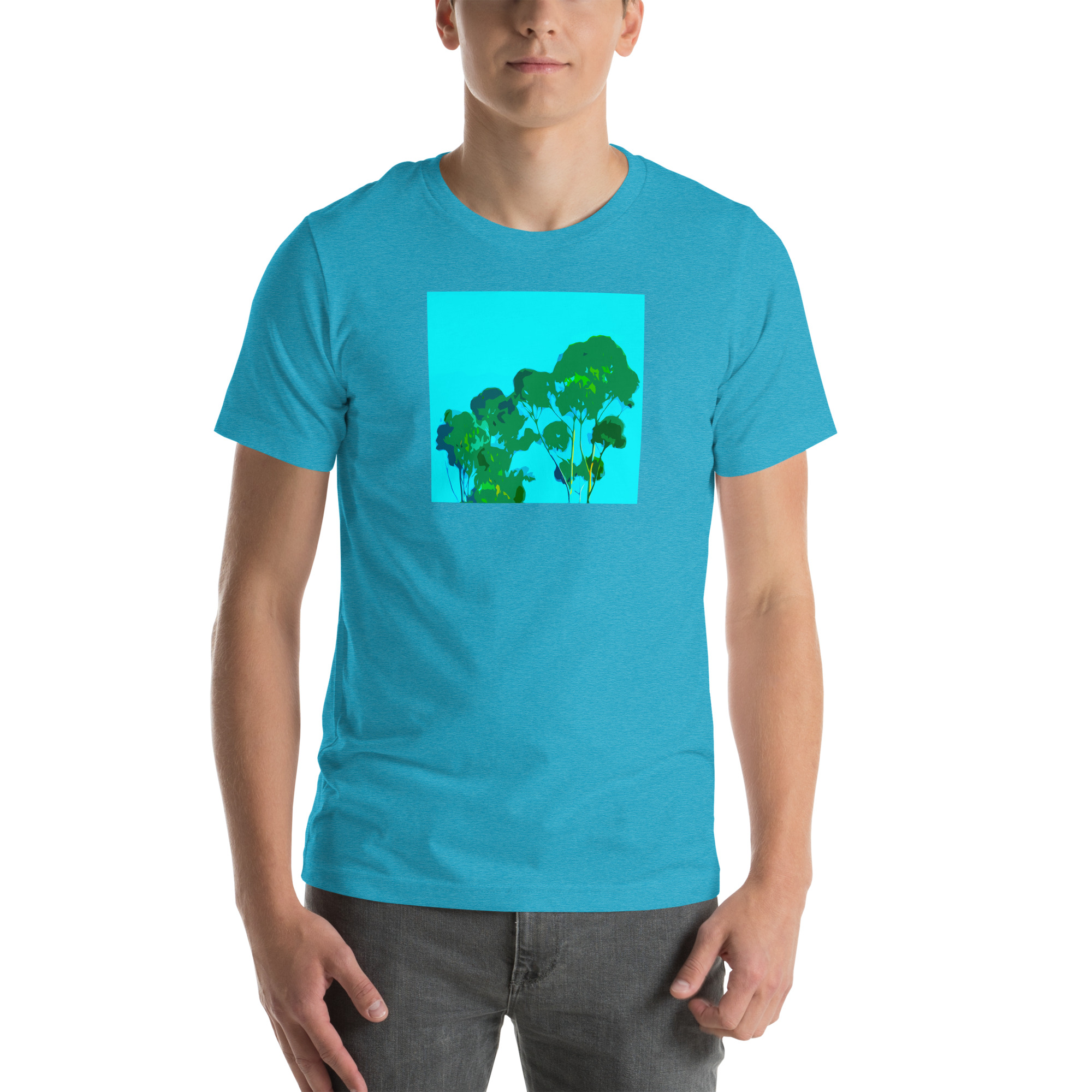 Unisex Staple T-Shirt Heather Aqua Front