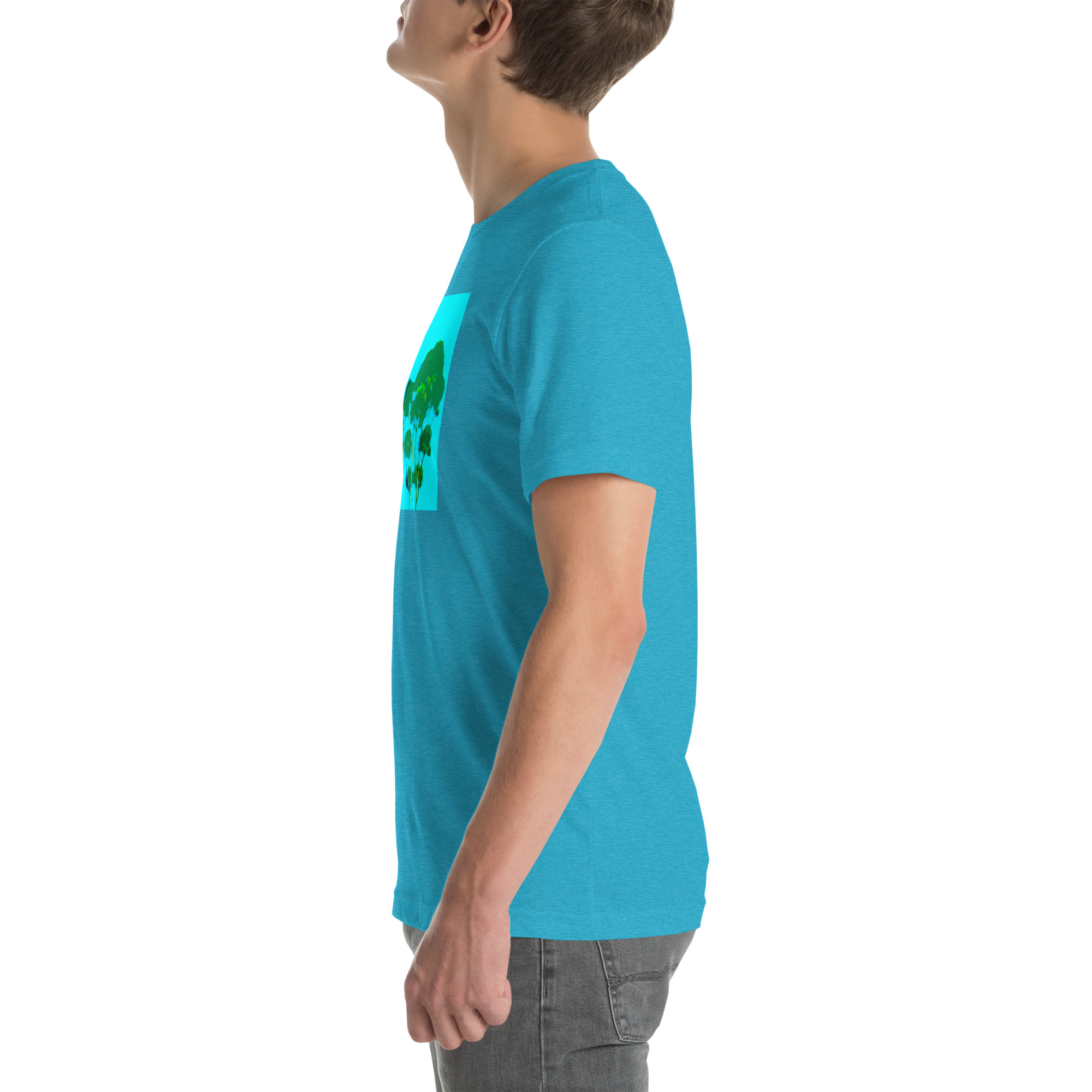 Unisex Staple T-Shirt Heather Aqua Left