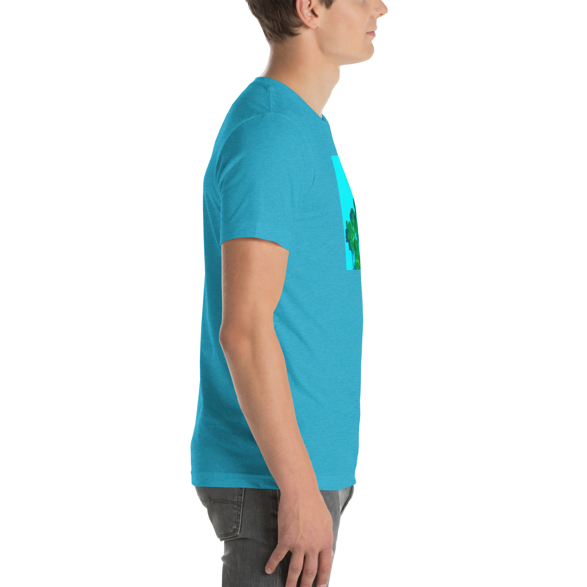 Unisex Staple T-Shirt Heather Aqua Right