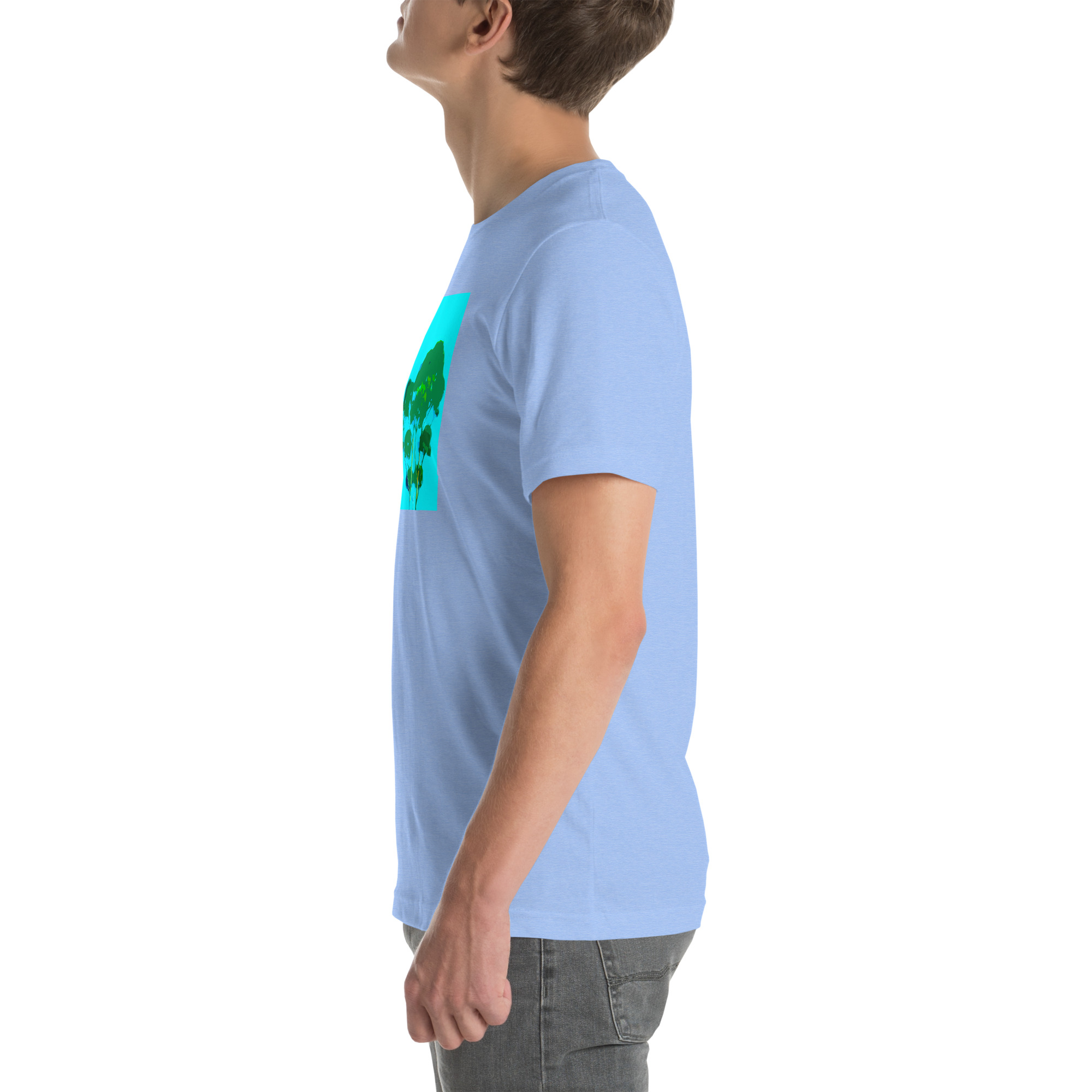 Unisex Staple T-Shirt Heather Carolina Blue Left