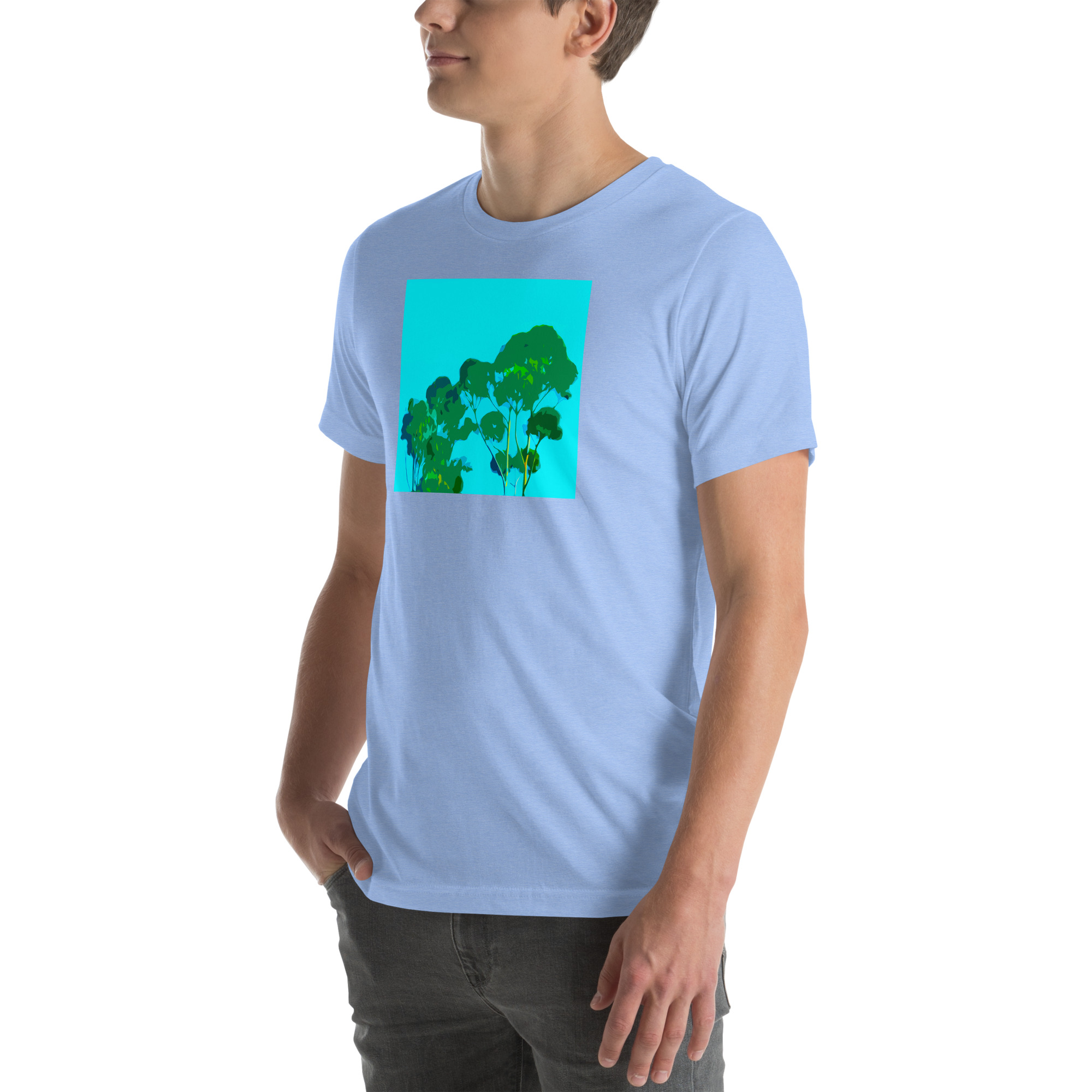 Unisex Staple T-Shirt Heather Carolina Blue Left Front