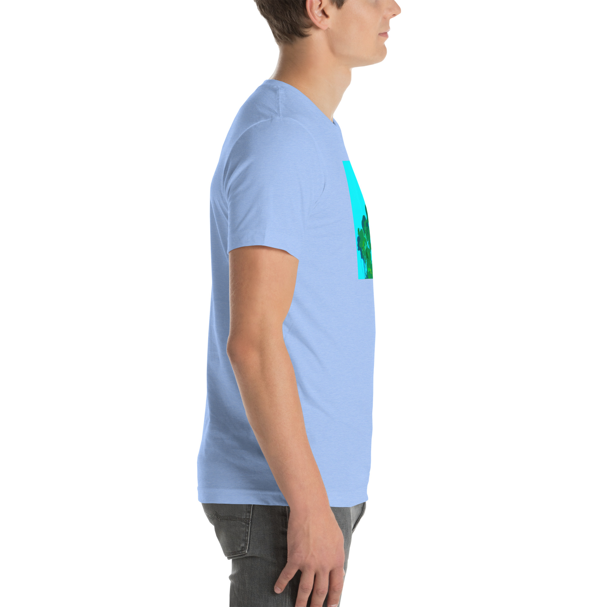 Unisex Staple T-Shirt Heather Carolina Blue Right