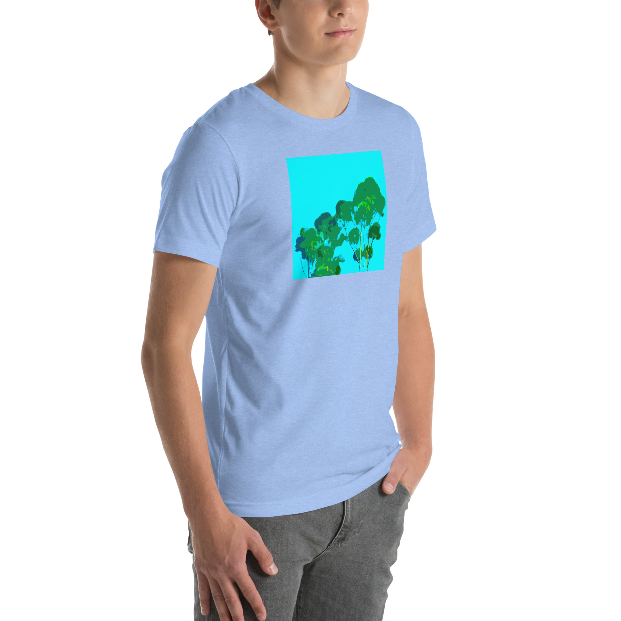 Unisex Staple T-Shirt Heather Carolina Blue Right Front
