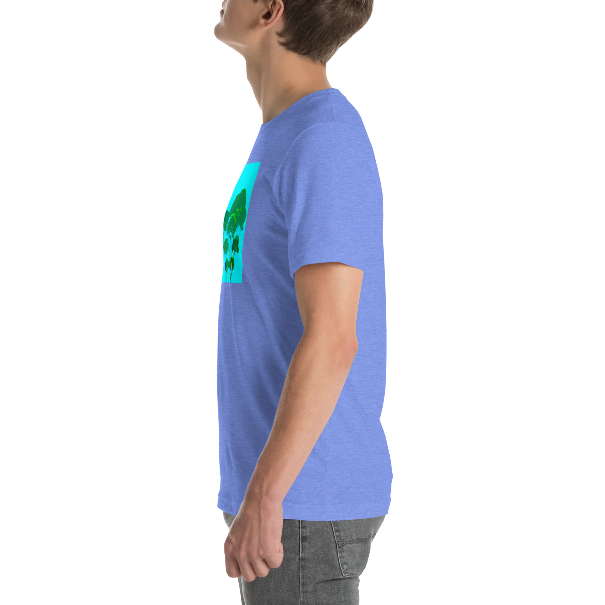 Unisex Staple T-Shirt Heather Columbia Blue Left