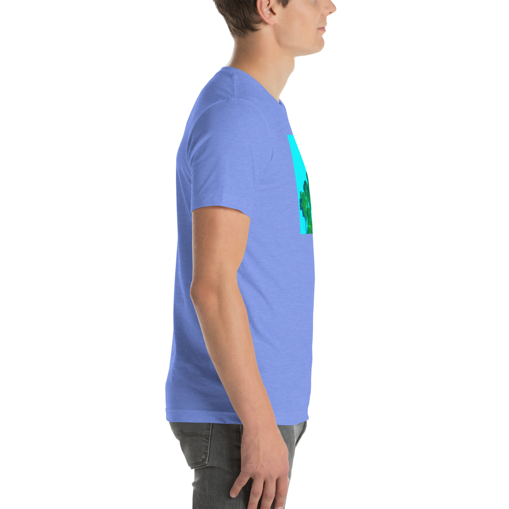 Unisex Staple T-Shirt Heather Columbia Blue Right