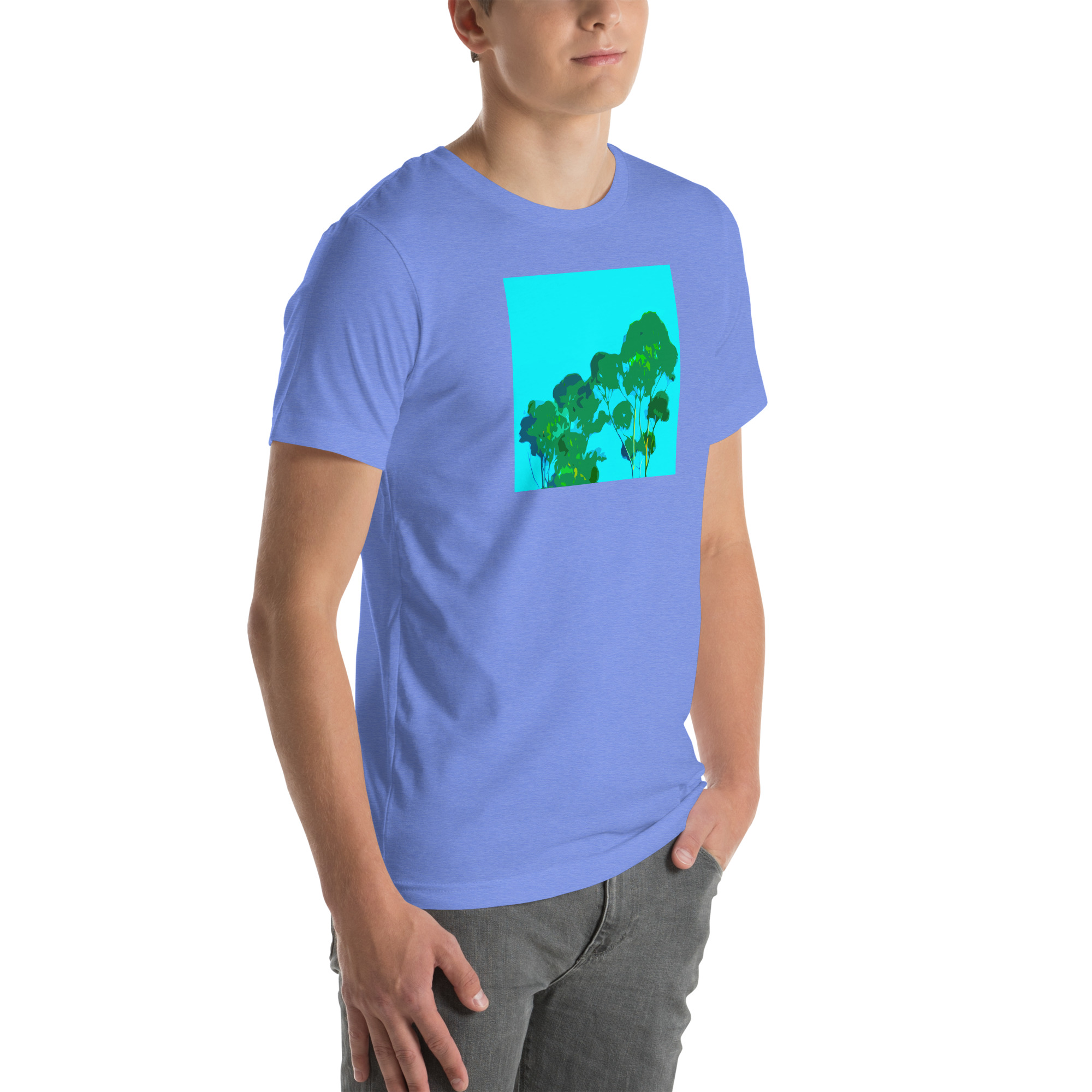 Unisex Staple T-Shirt Heather Columbia Blue Right Front