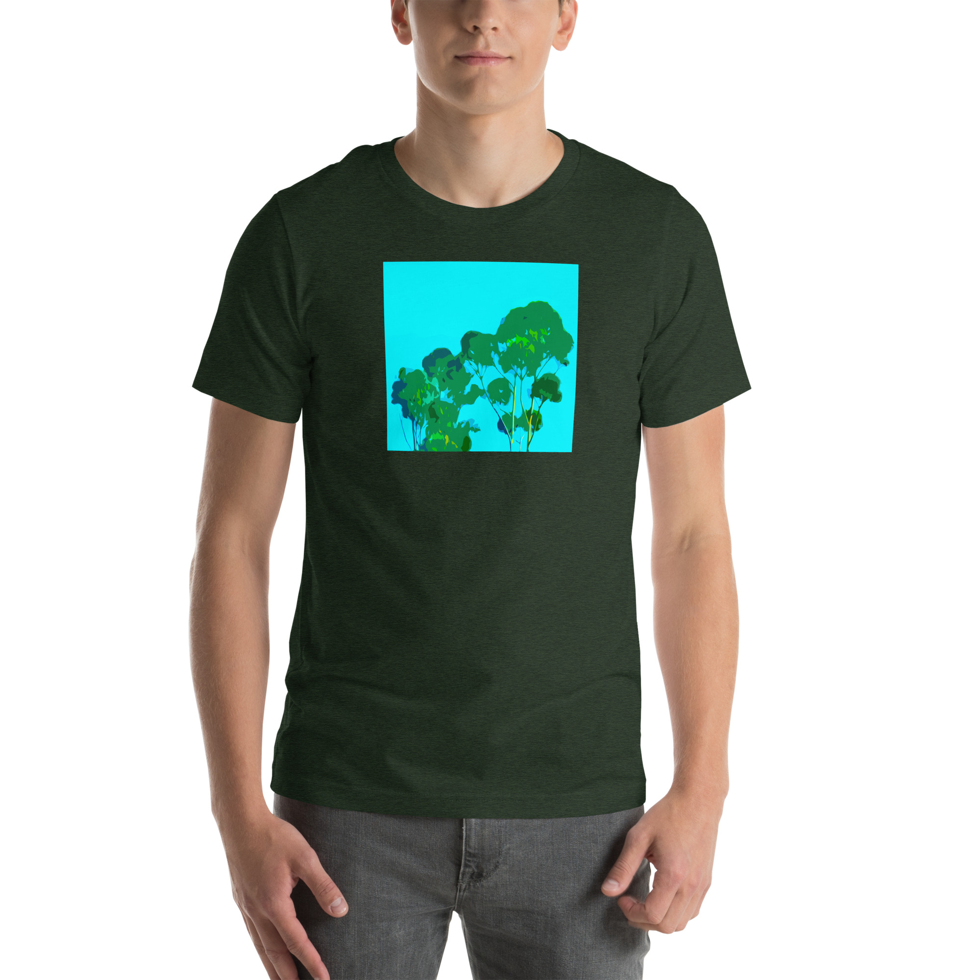 Unisex Staple T-Shirt Heather Emerald Front