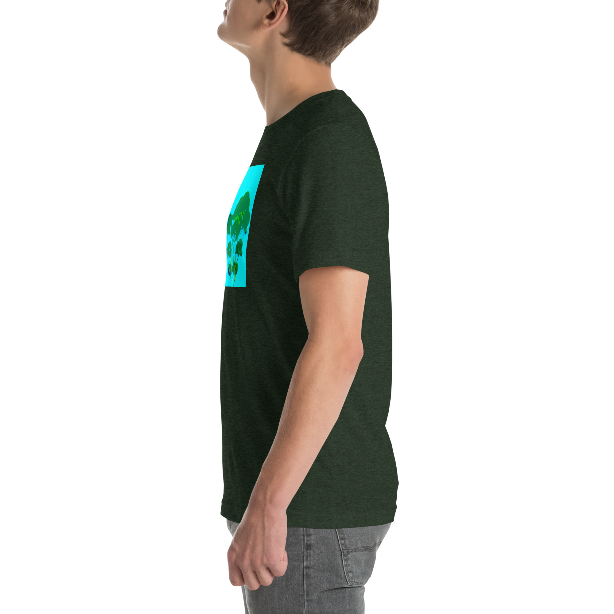 Unisex Staple T-Shirt Heather Emerald Left