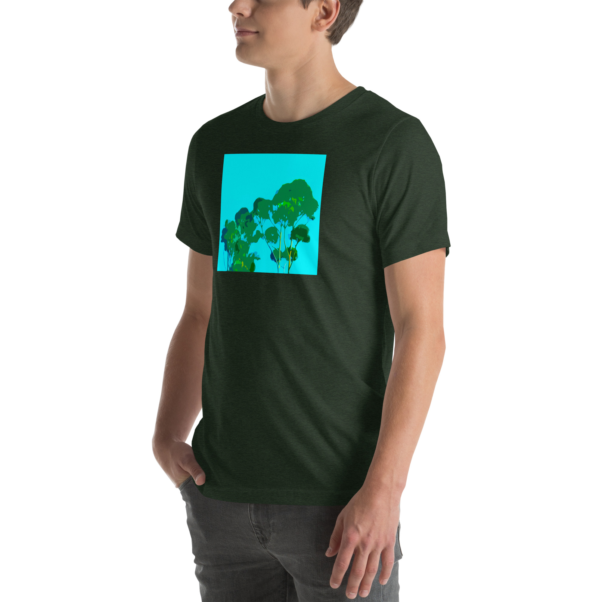Unisex Staple T-Shirt Heather Emerald Left Front