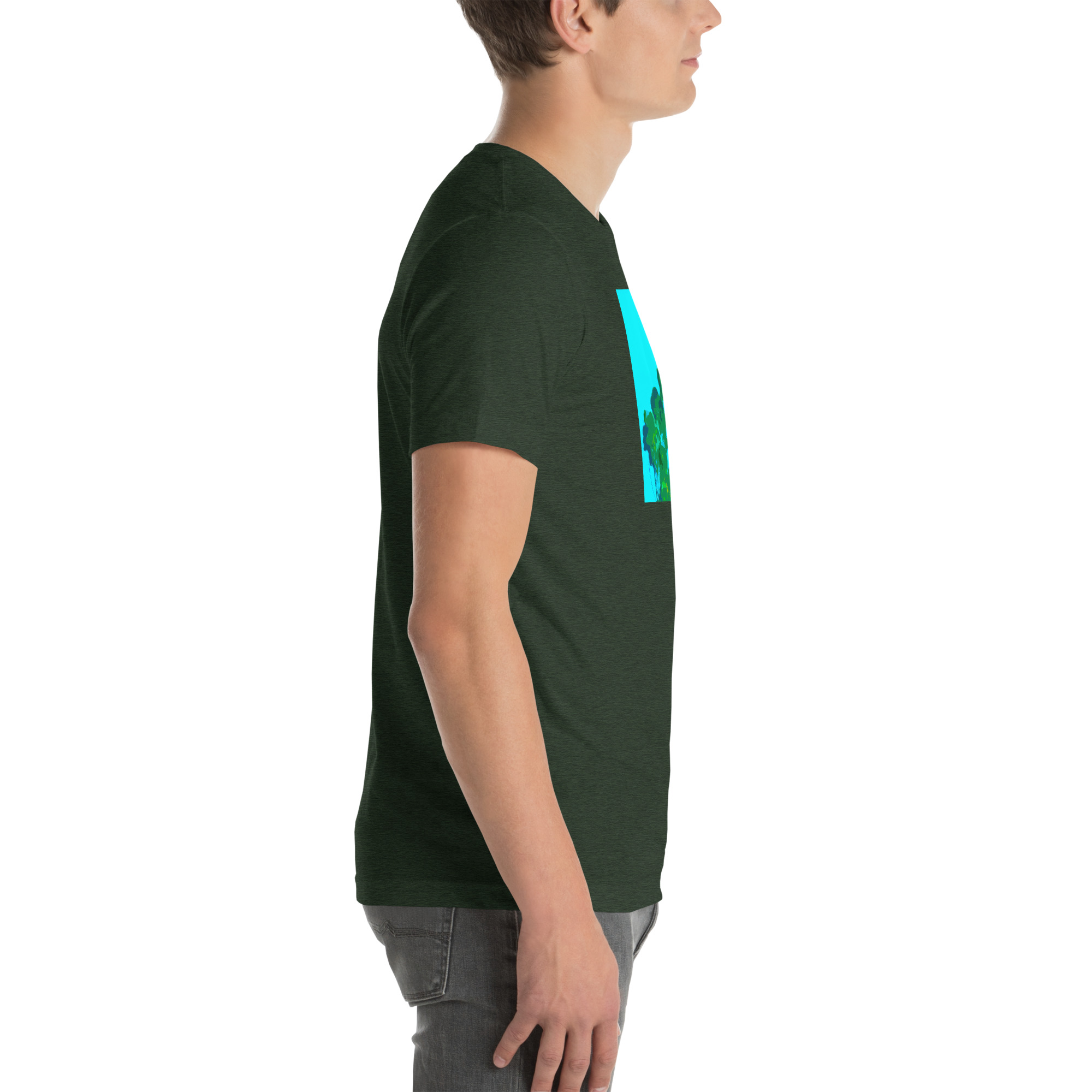 Unisex Staple T-Shirt Heather Emerald Right