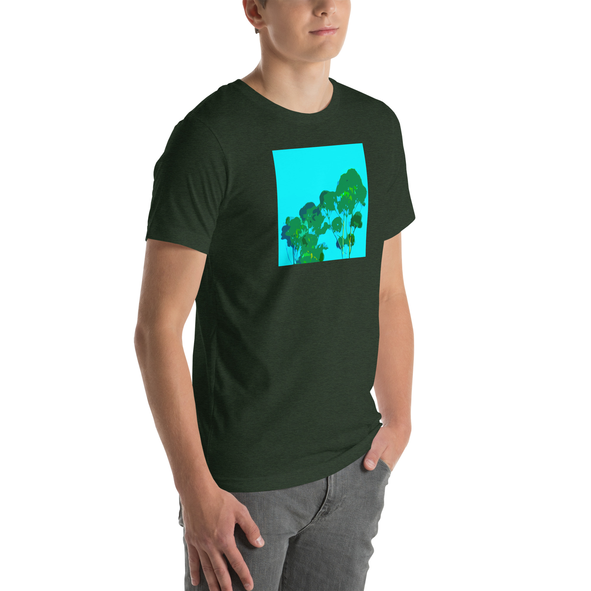 Unisex Staple T-Shirt Heather Emerald Right Front