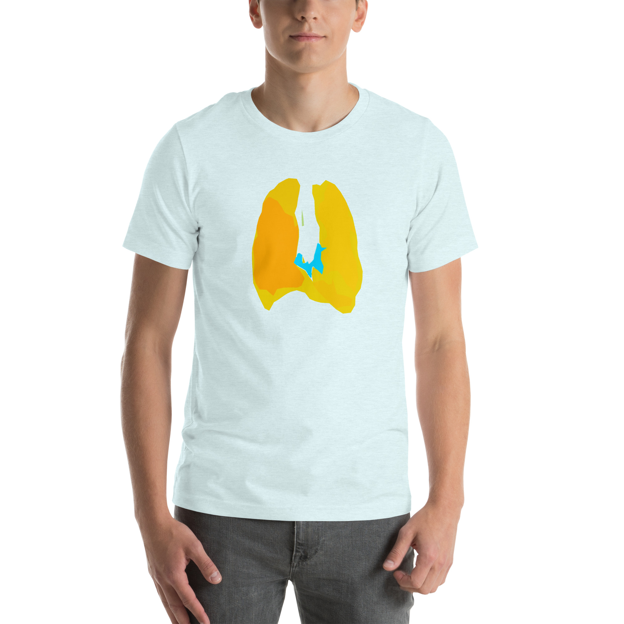 Unisex Staple T-Shirt Heather Ice Blue Front