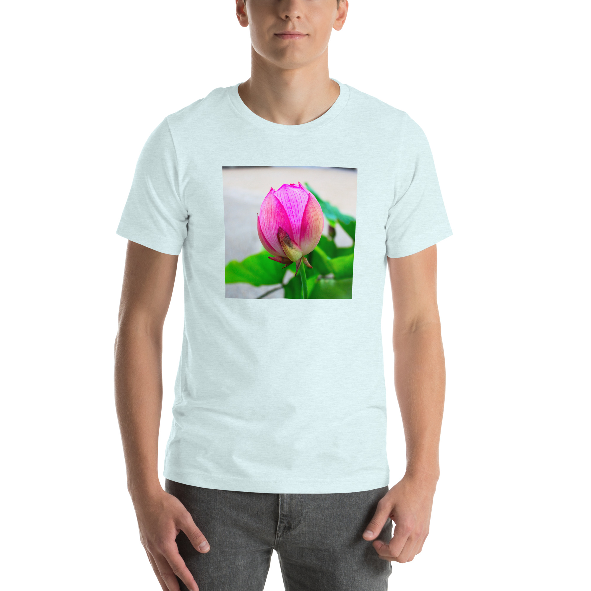 Unisex Staple T-Shirt Heather Ice Blue Front