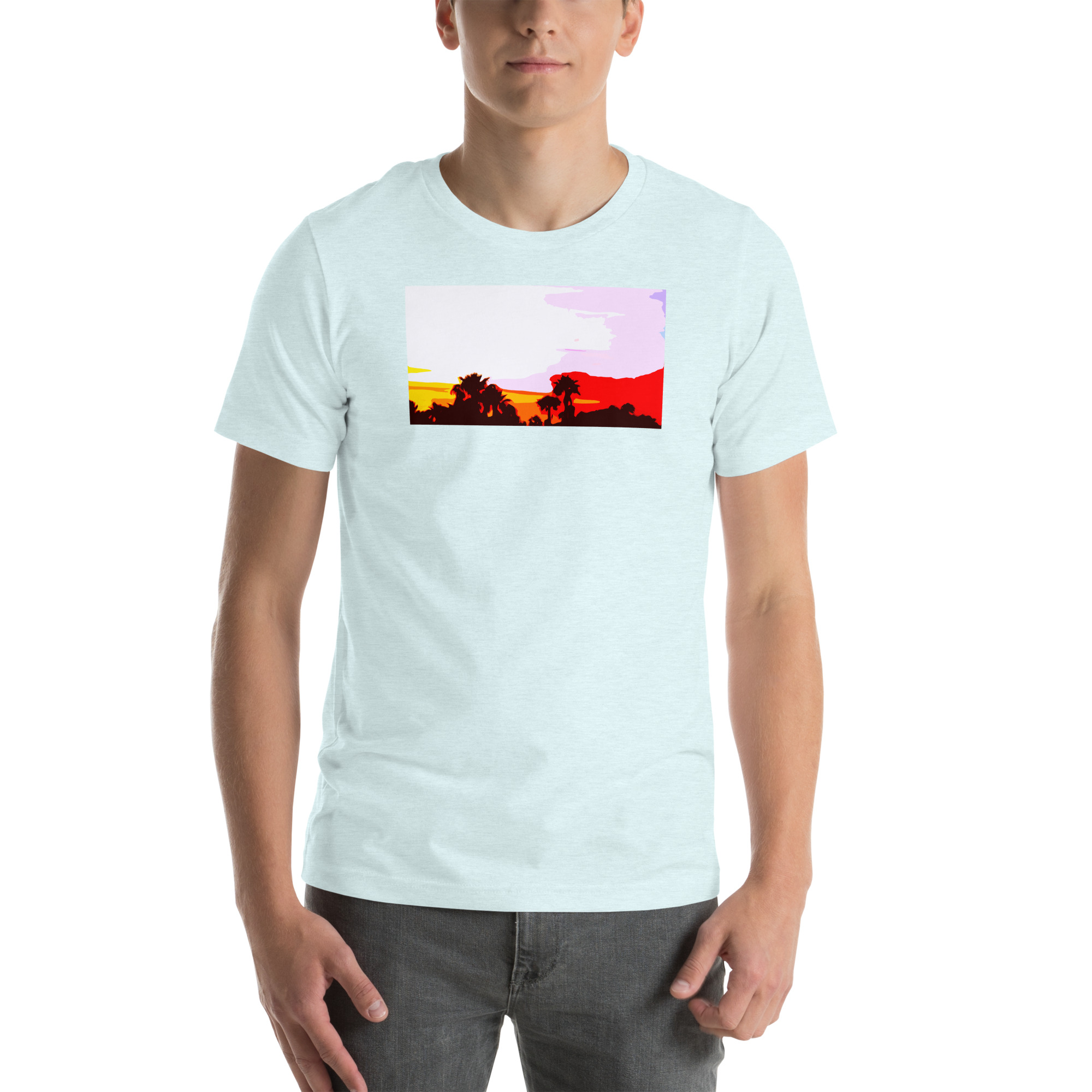 Unisex Staple T-Shirt Heather Ice Blue Front