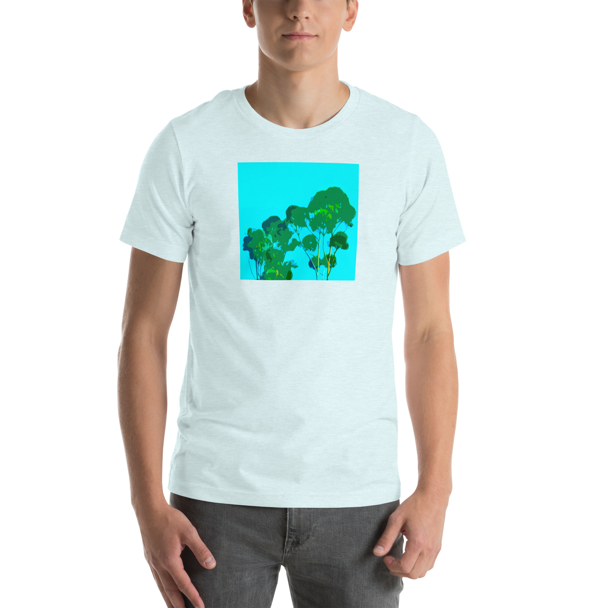 Unisex Staple T-Shirt Heather Ice Blue Front