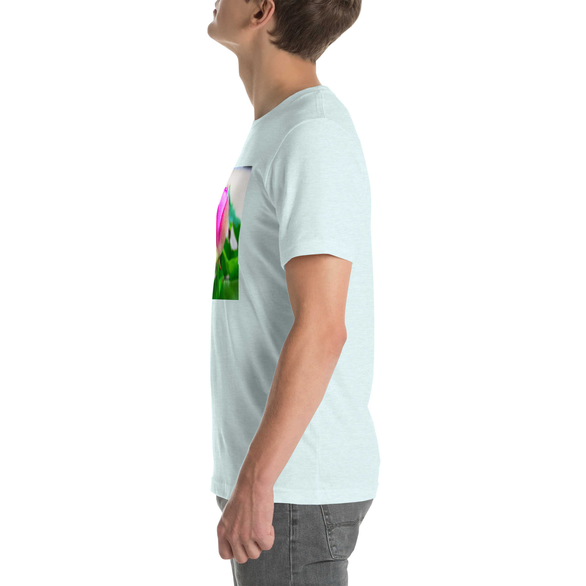 Unisex Staple T-Shirt Heather Ice Blue Left