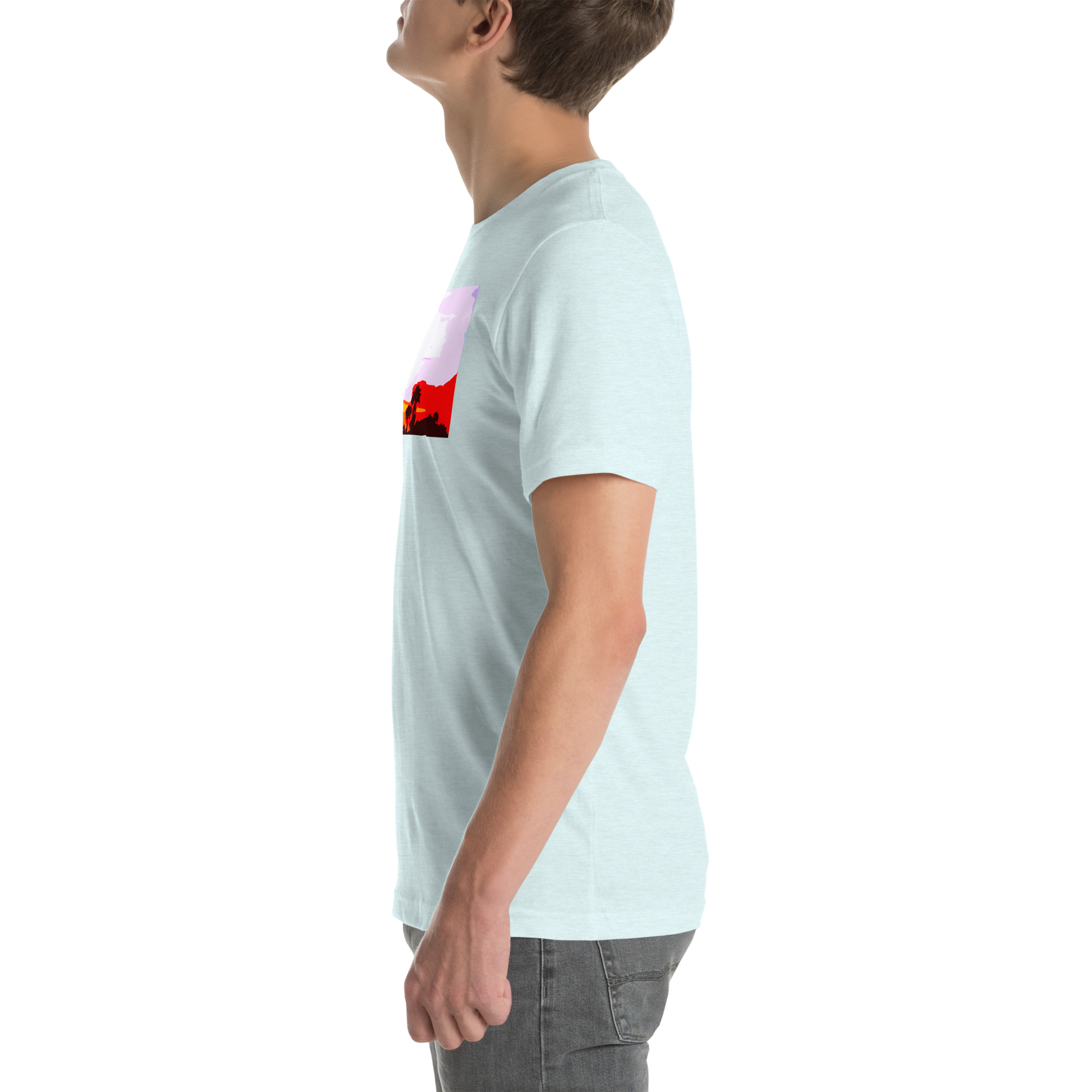 Unisex Staple T-Shirt Heather Ice Blue Left