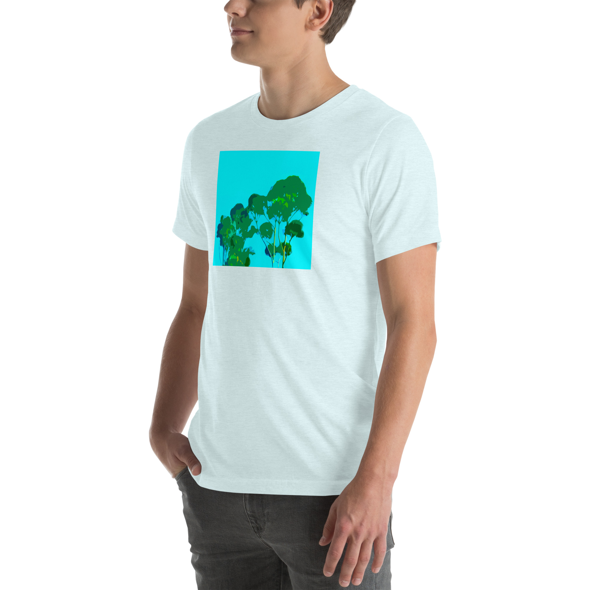 Unisex Staple T-Shirt Heather Ice Blue Left Front