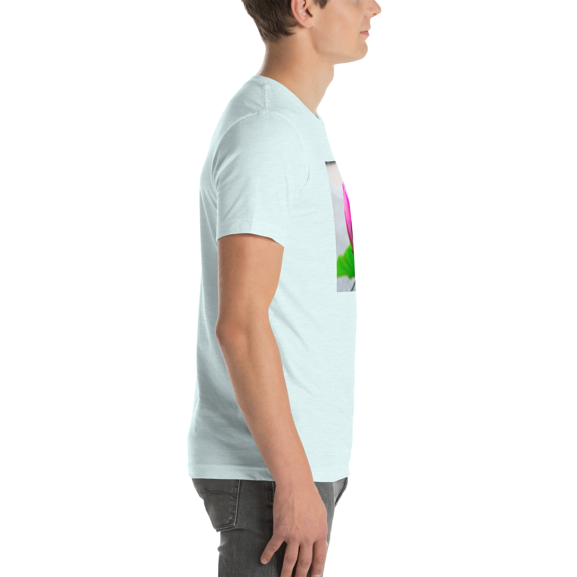 Unisex Staple T-Shirt Heather Ice Blue Right