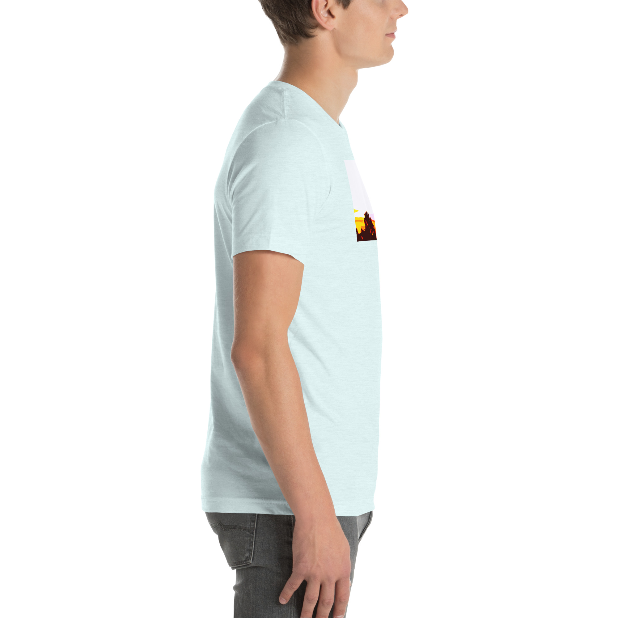 Unisex Staple T-Shirt Heather Ice Blue Right