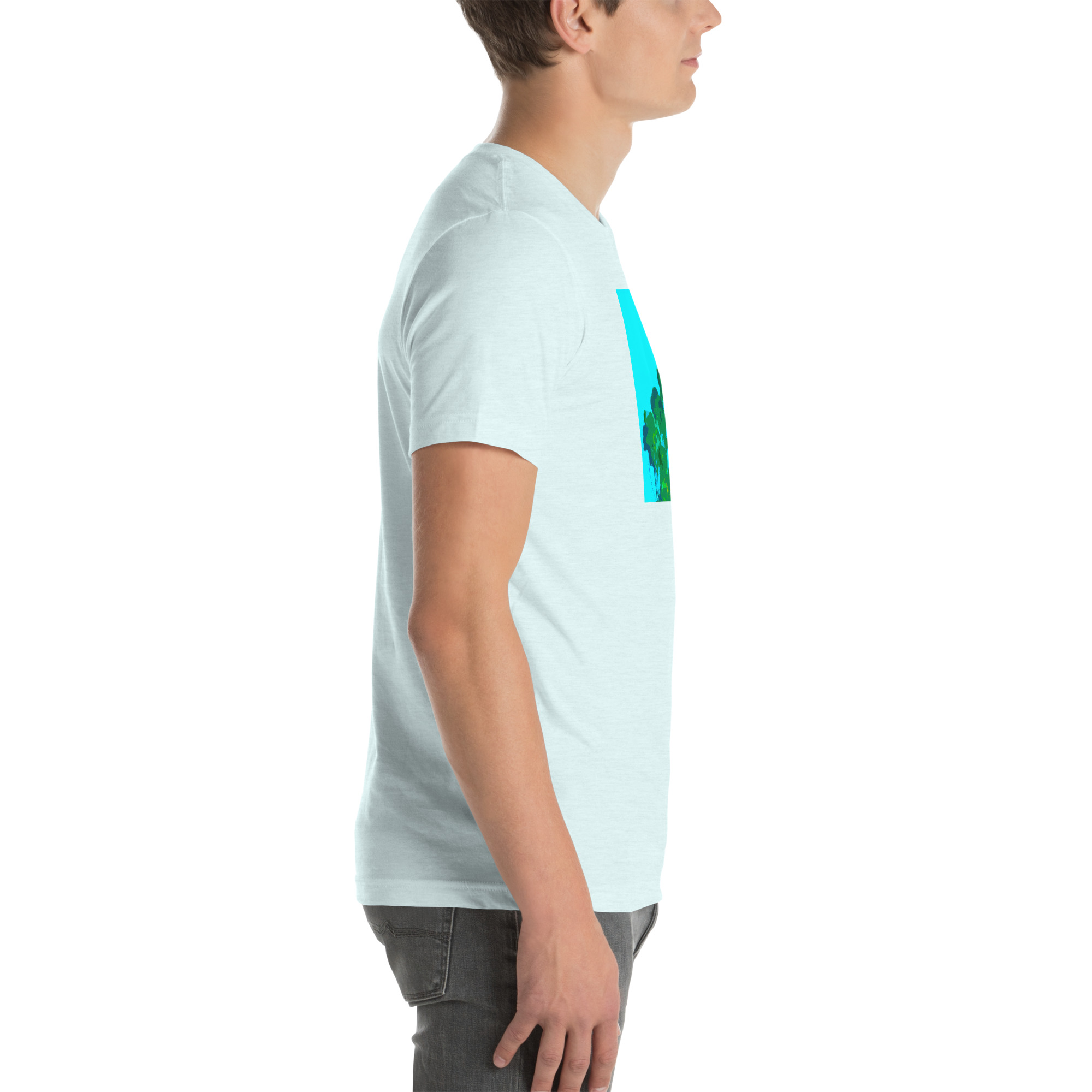 Unisex Staple T-Shirt Heather Ice Blue Right