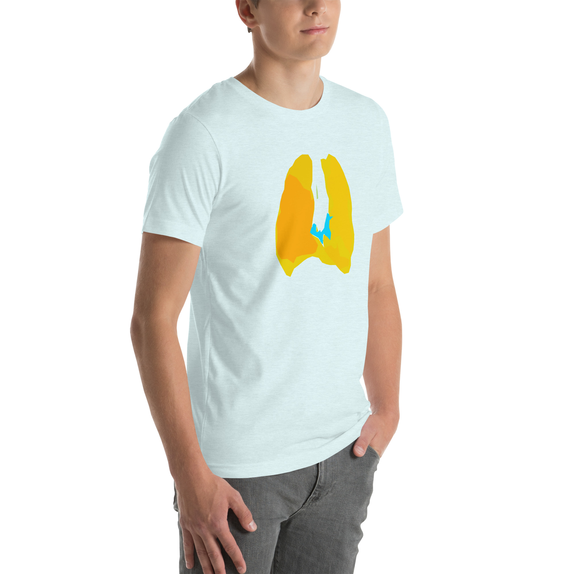 Unisex Staple T-Shirt Heather Ice Blue Right Front