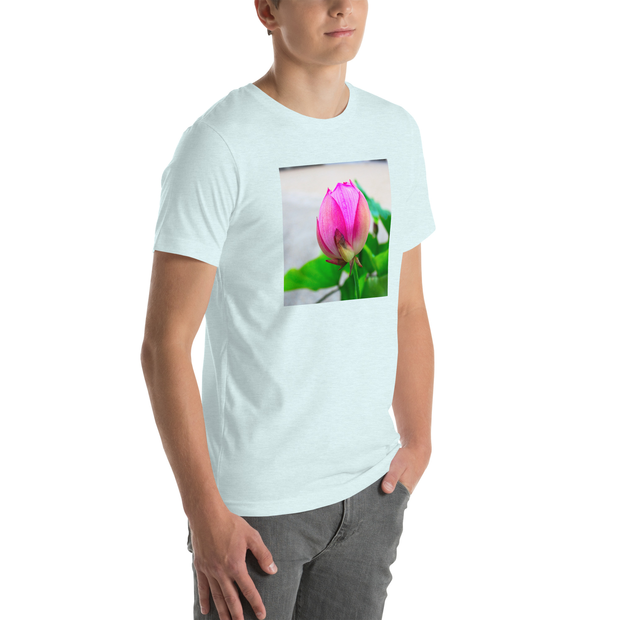 Unisex Staple T-Shirt Heather Ice Blue Right Front
