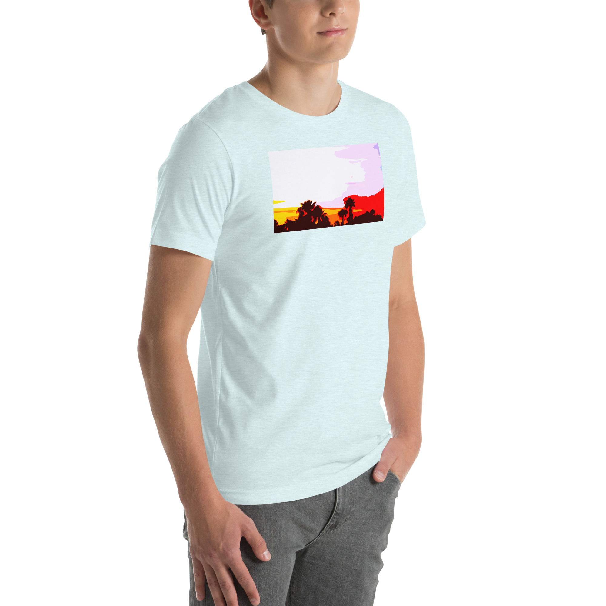 Unisex Staple T-Shirt Heather Ice Blue Right Front