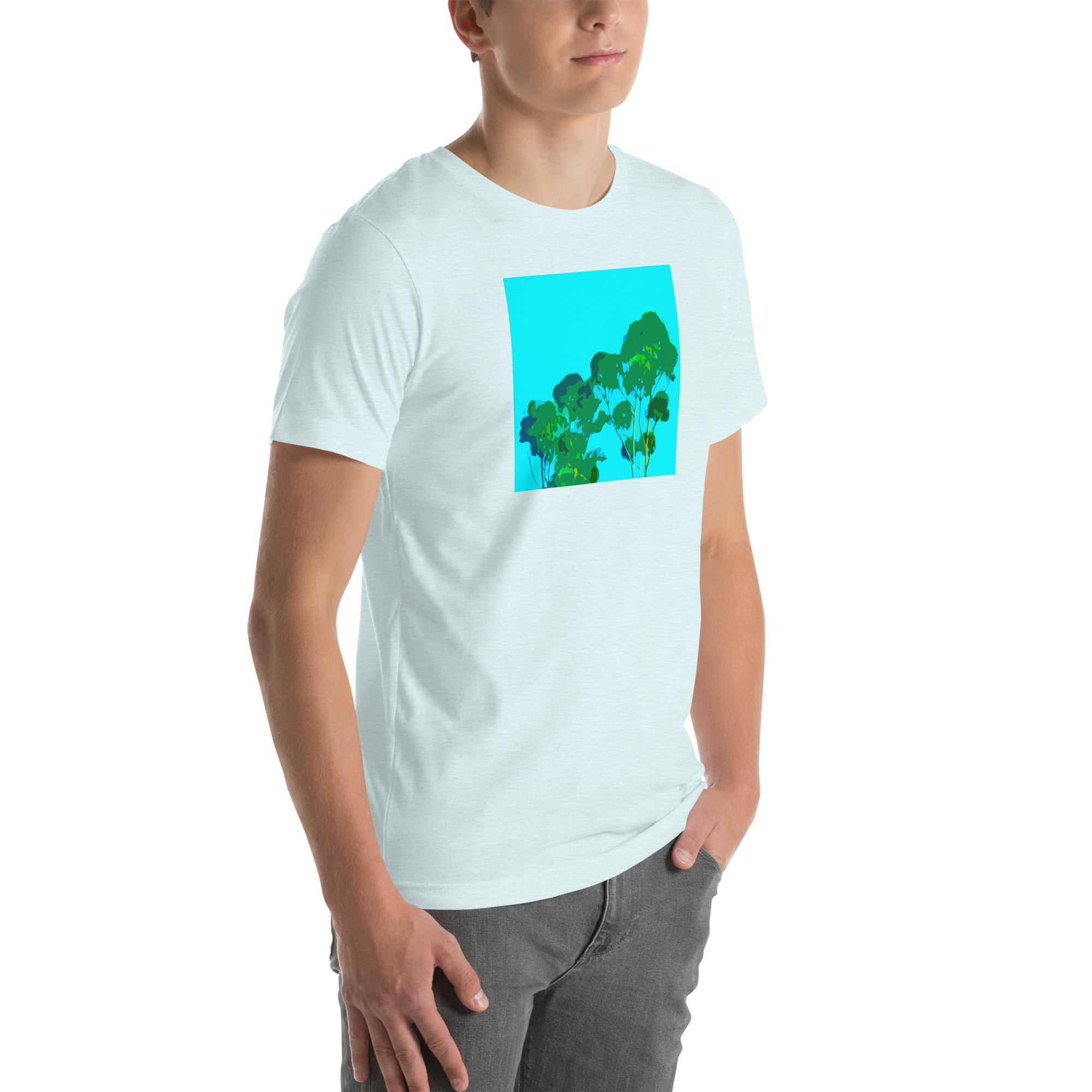 Unisex Staple T-Shirt Heather Ice Blue Right Front