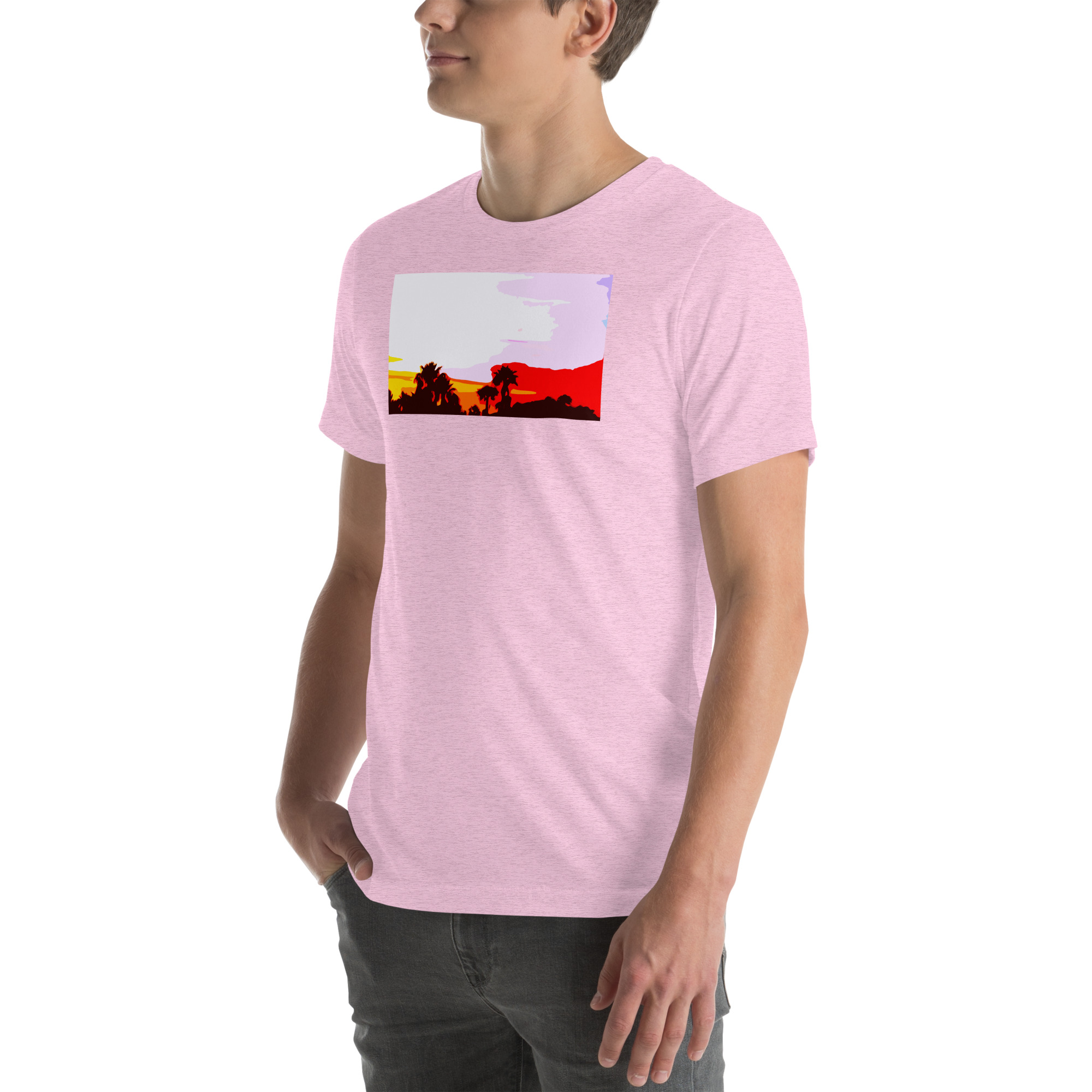 Unisex Staple T-Shirt Heather Prism Lilac Left Front