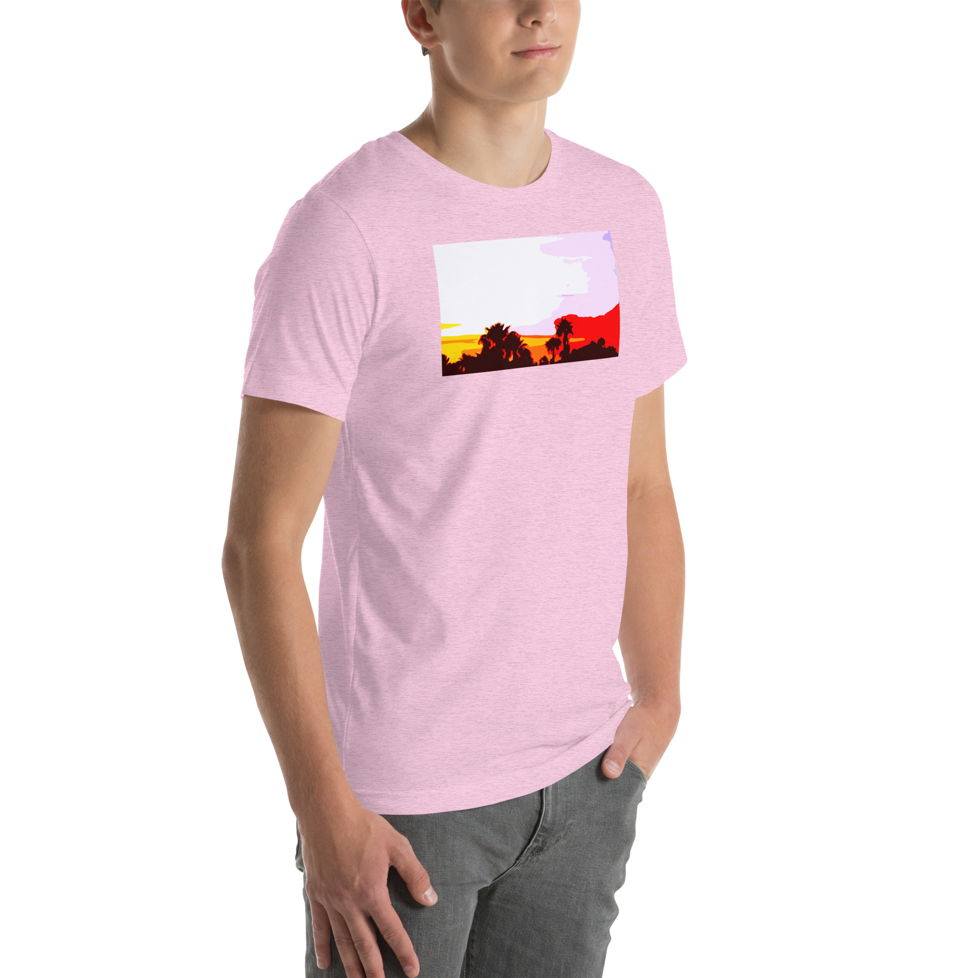 Unisex Staple T-Shirt Heather Prism Lilac Right Front