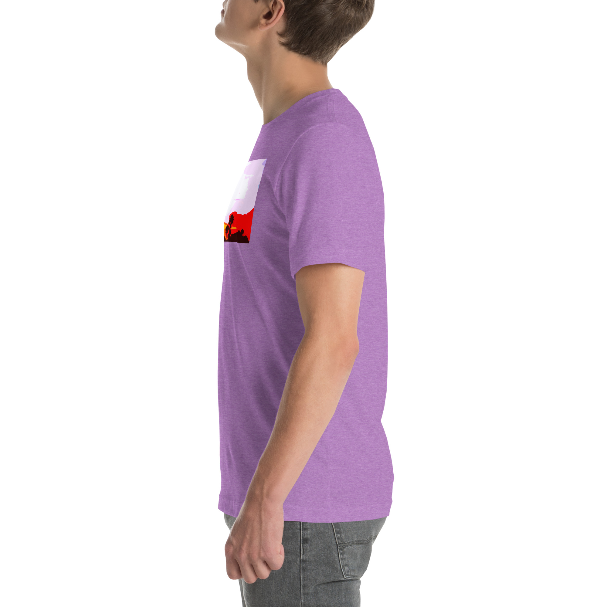 Unisex Staple T-Shirt Heather Team Purple Left