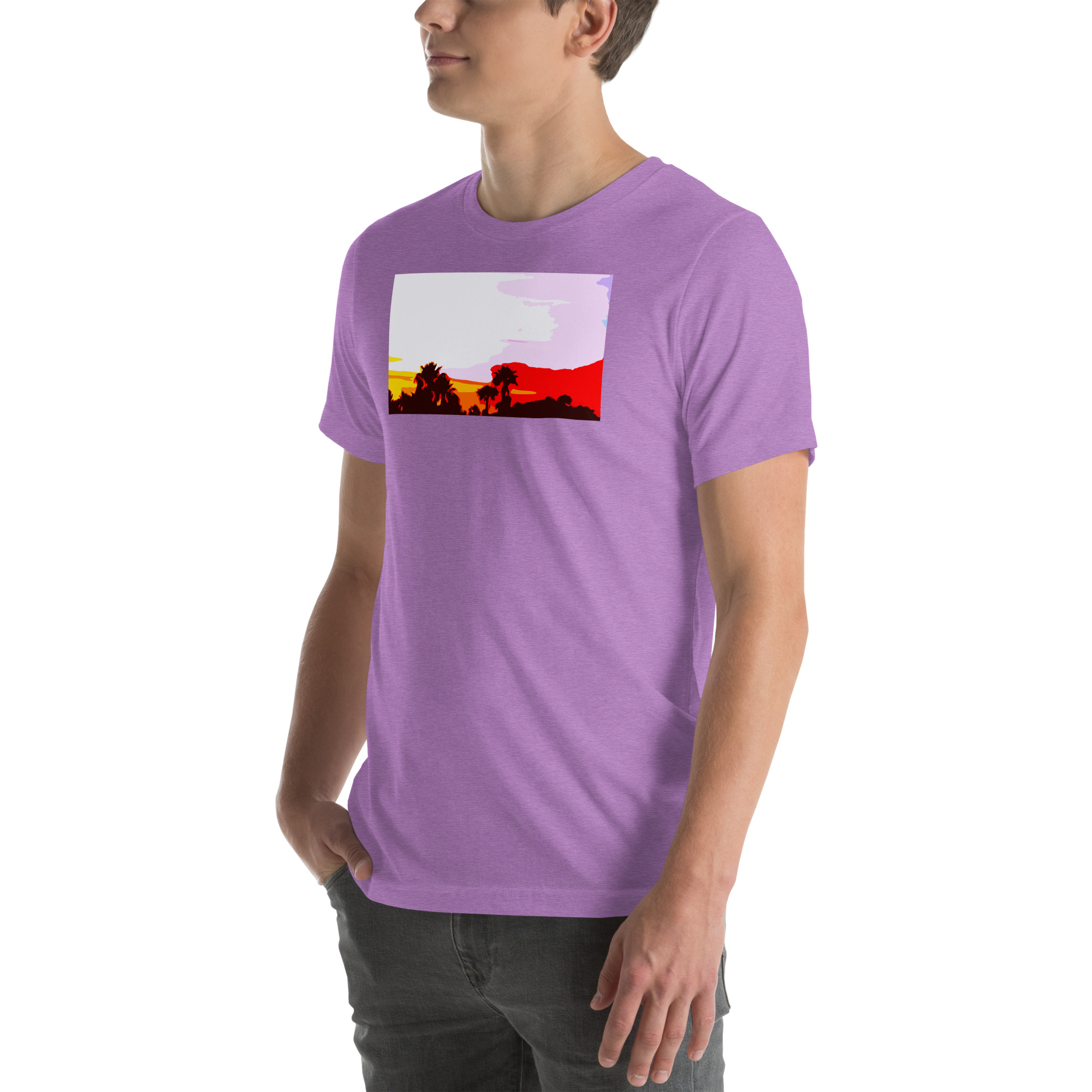 Unisex Staple T-Shirt Heather Team Purple Left Front