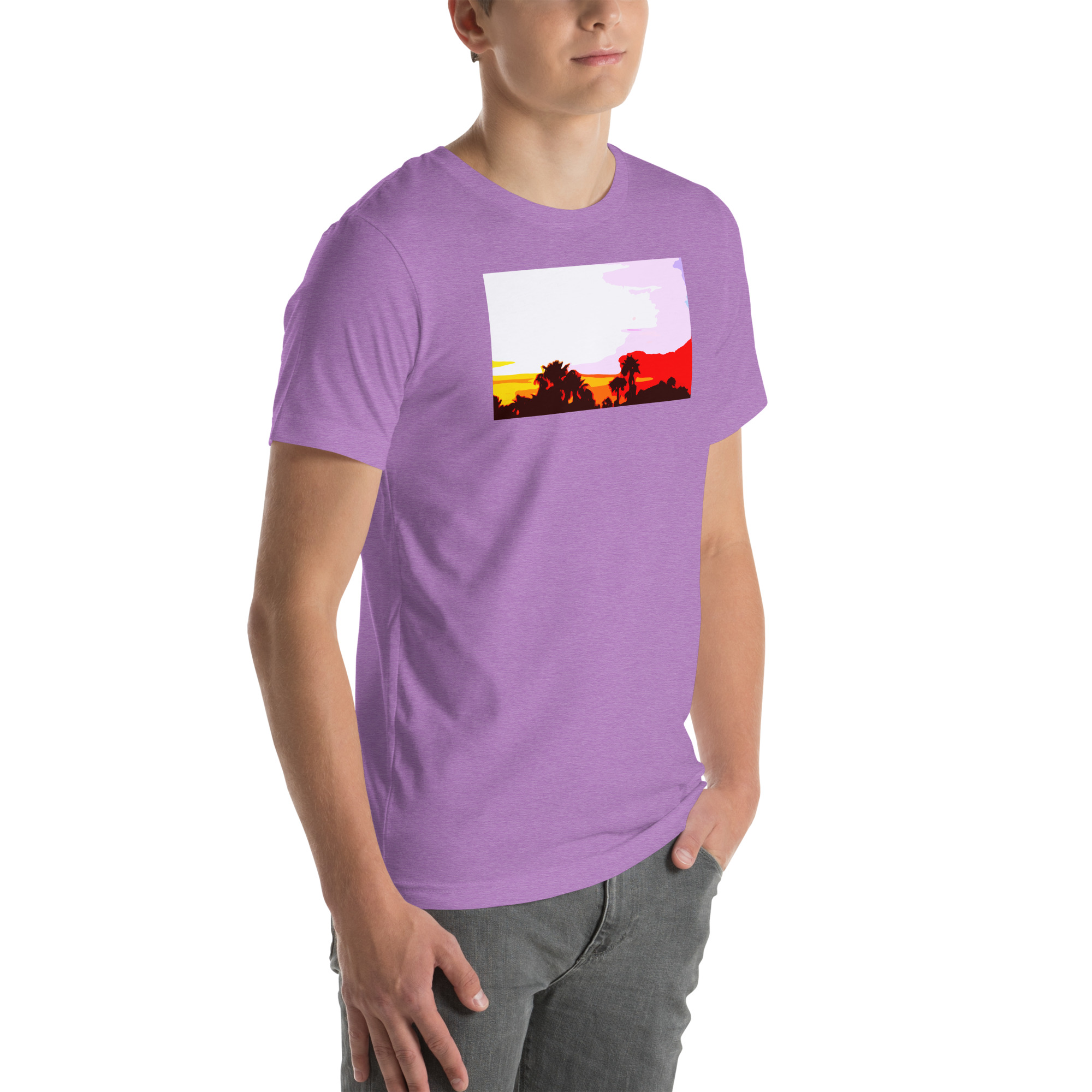 Unisex Staple T-Shirt Heather Team Purple Right Front