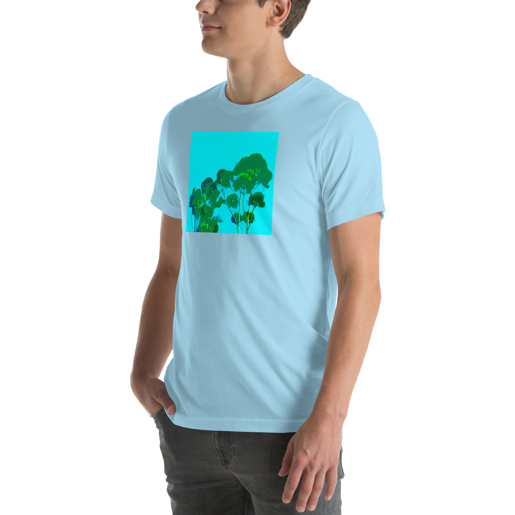 Unisex Staple T-Shirt Ocean Blue Left Front