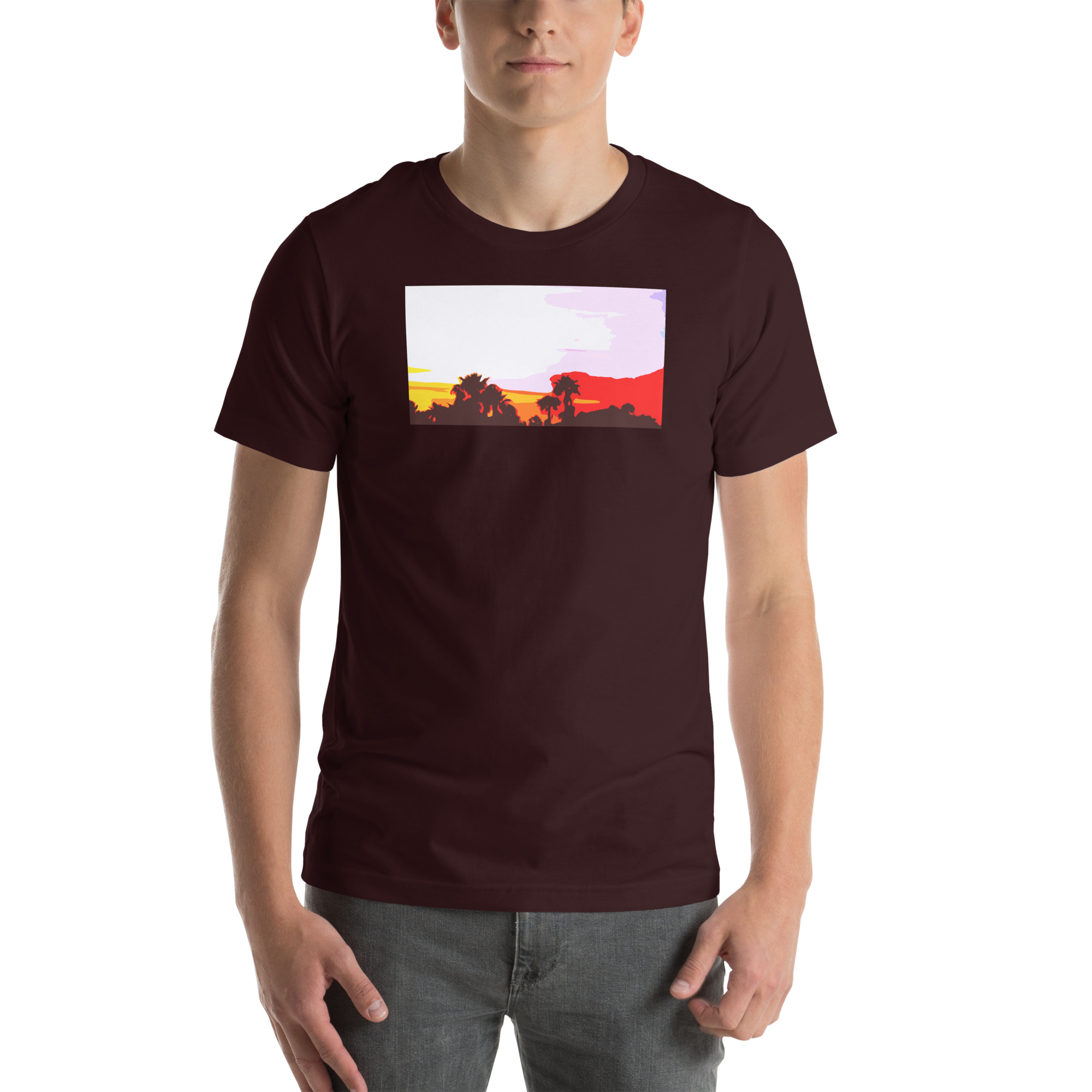 Unisex Staple T-Shirt Oxblood Black Front