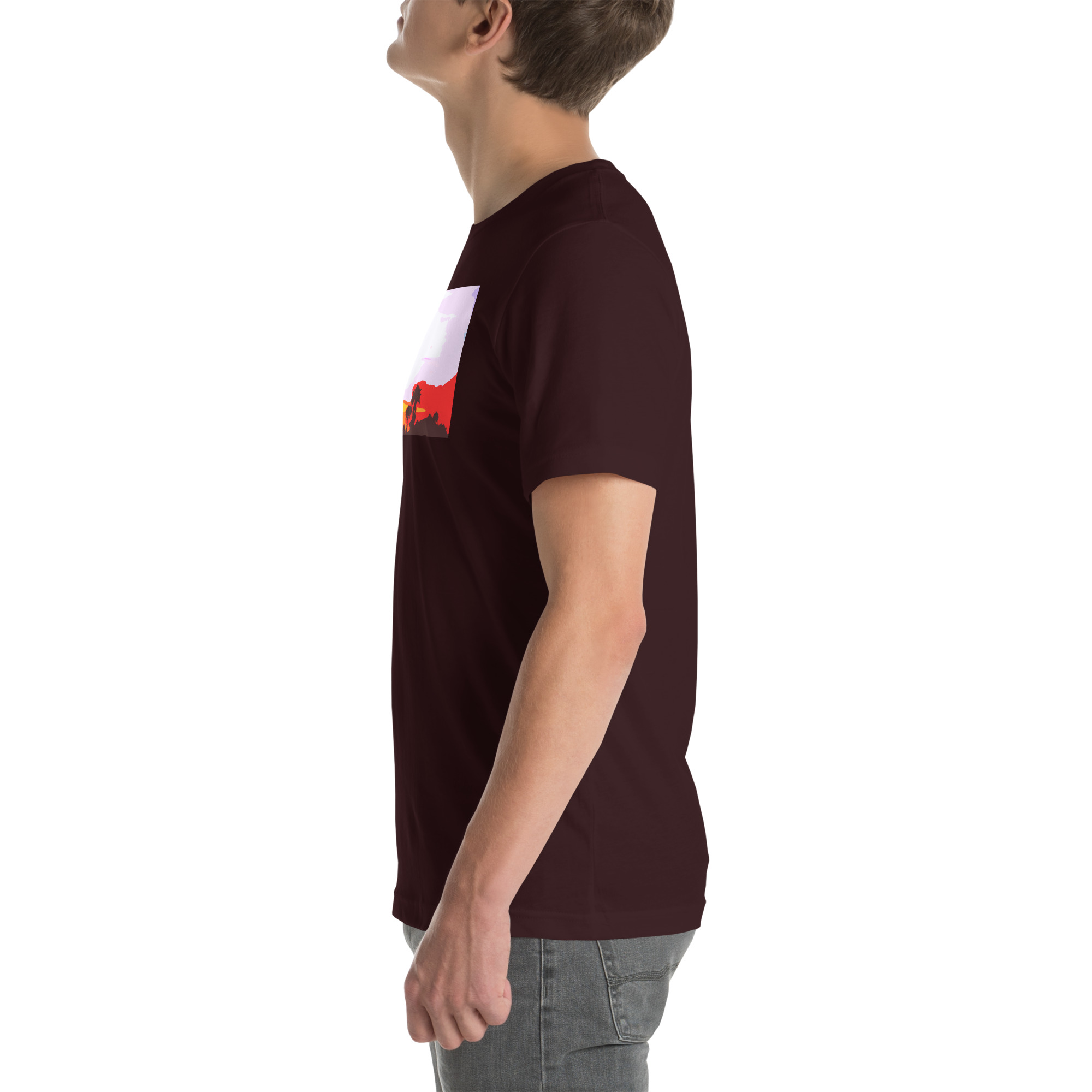 Unisex Staple T-Shirt Oxblood Black Left