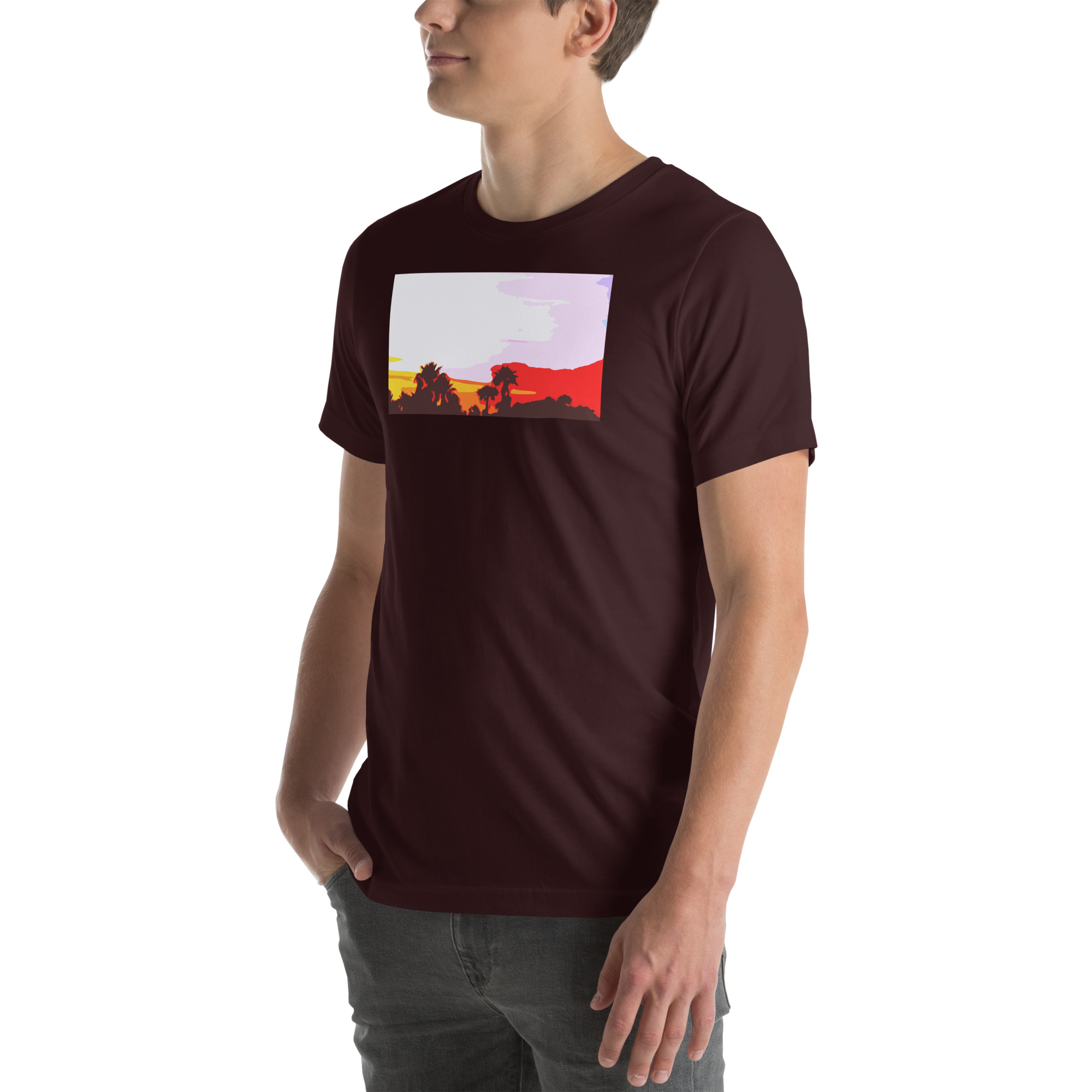 Unisex Staple T-Shirt Oxblood Black Left Front