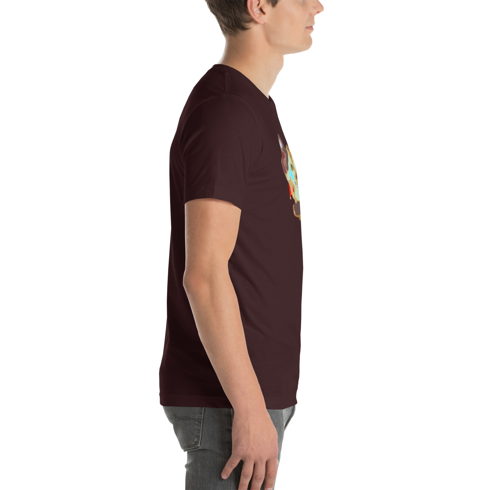 Unisex Staple T-Shirt Oxblood Black Right