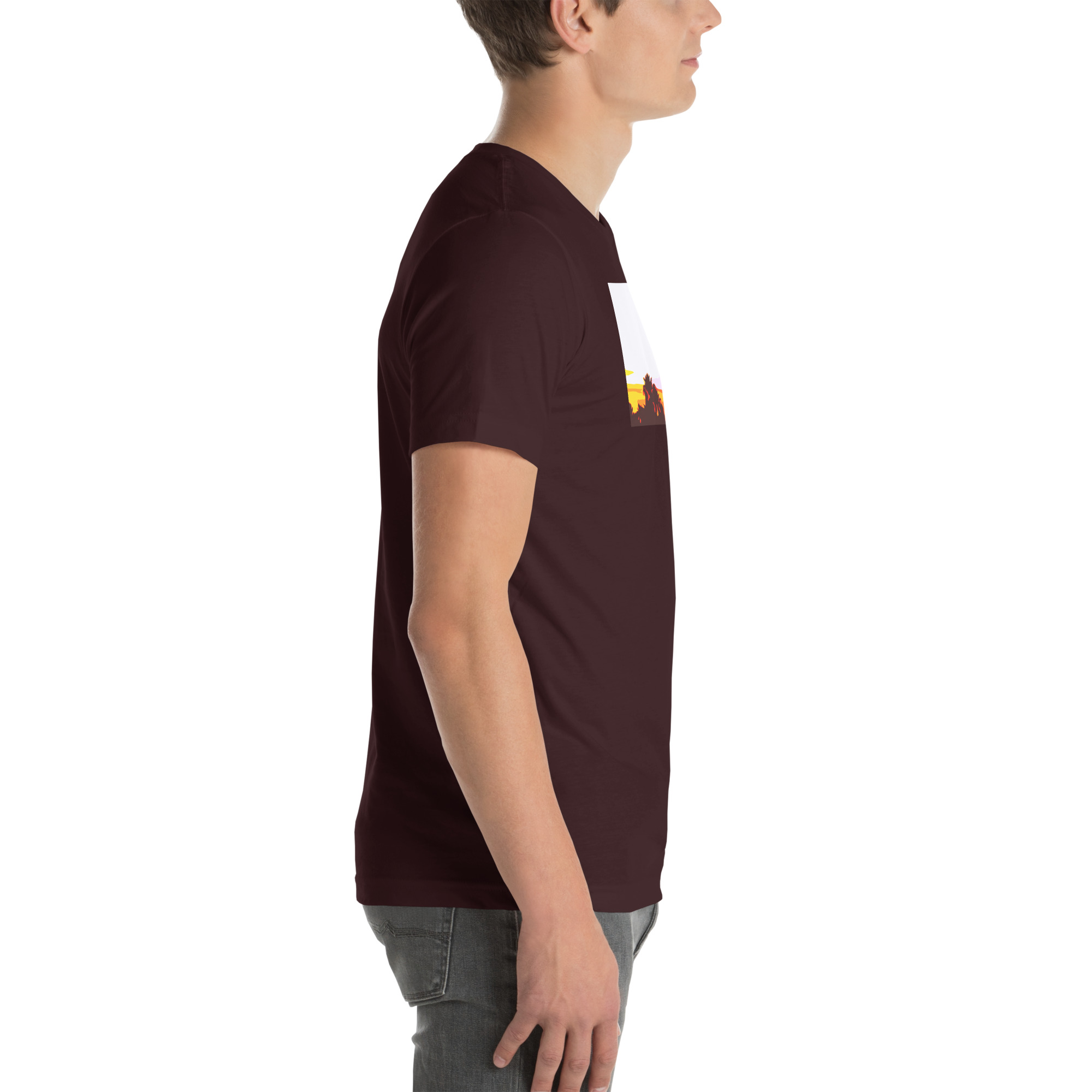 Unisex Staple T-Shirt Oxblood Black Right