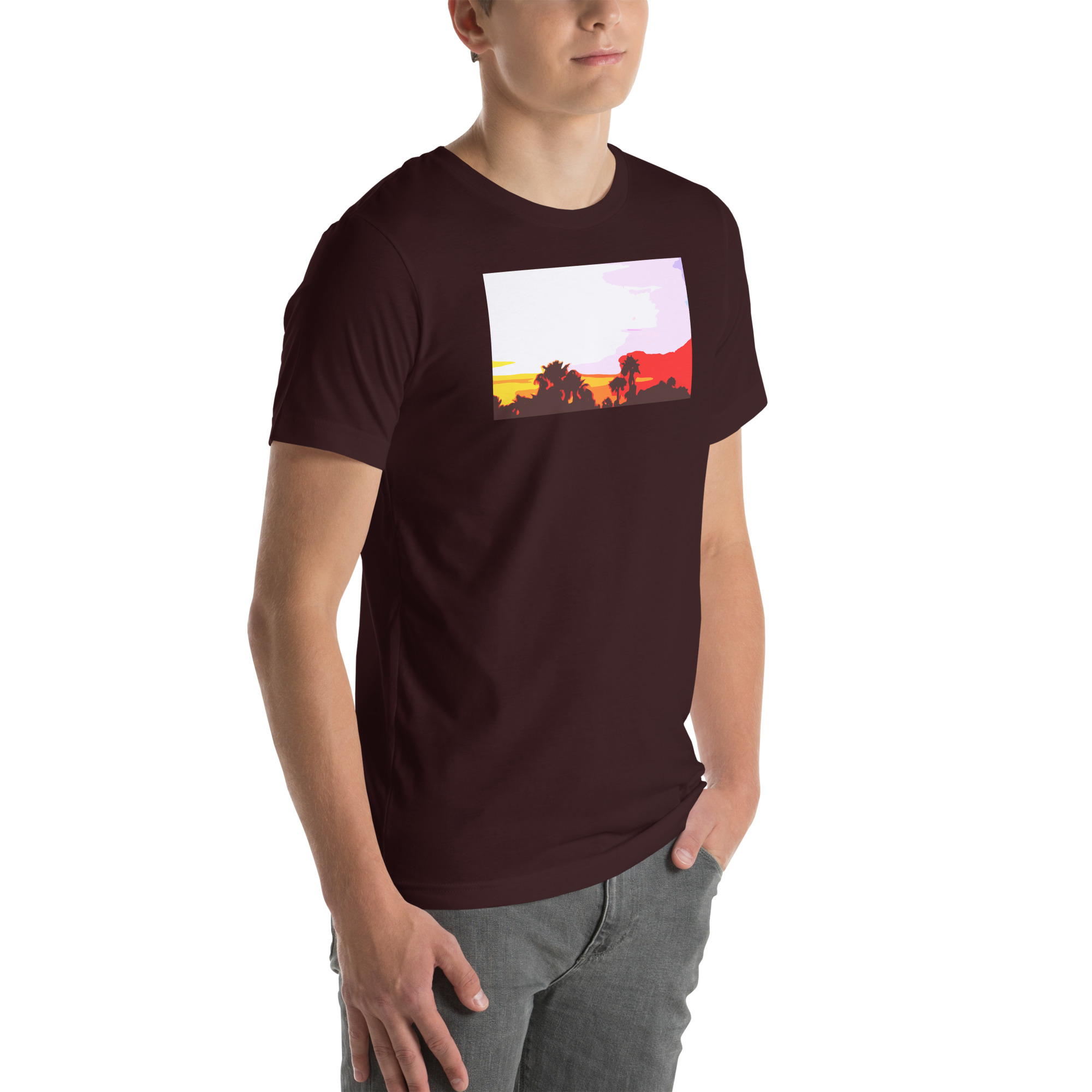 Unisex Staple T-Shirt Oxblood Black Right Front