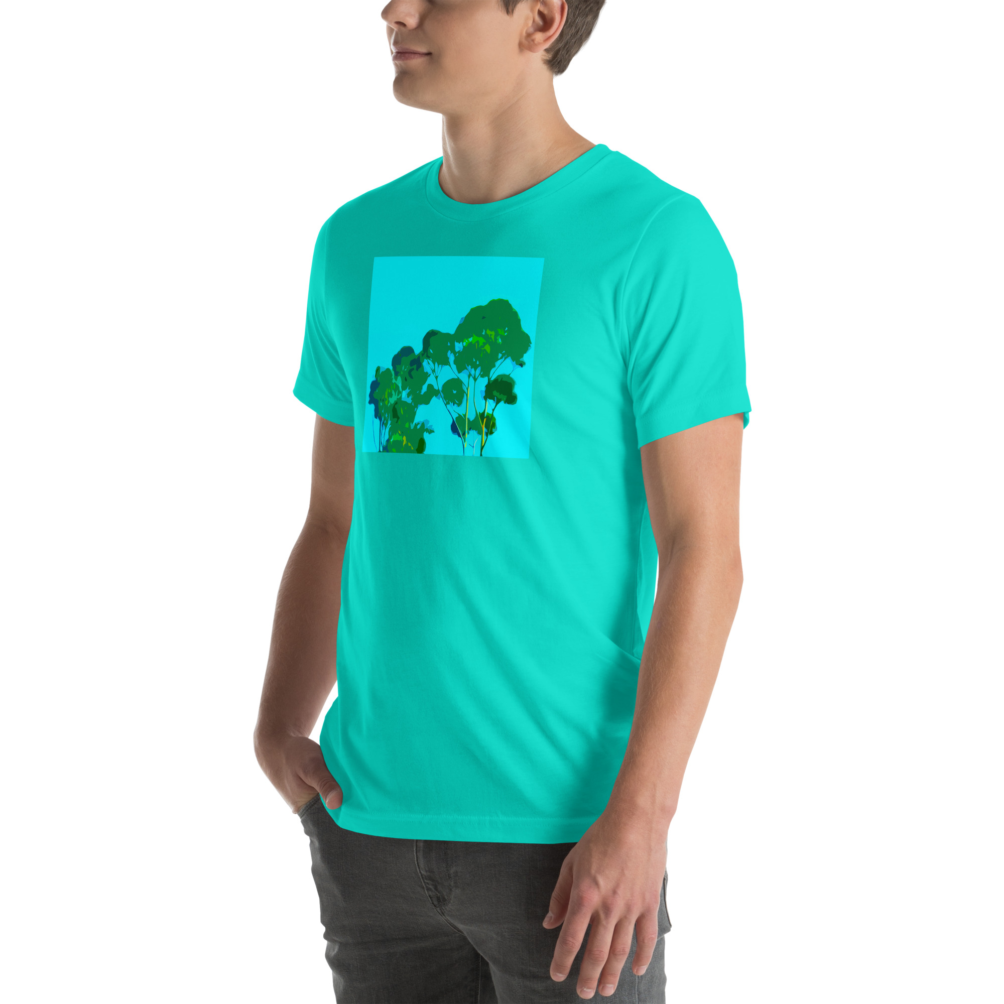 Unisex Staple T-Shirt Teal Left Front