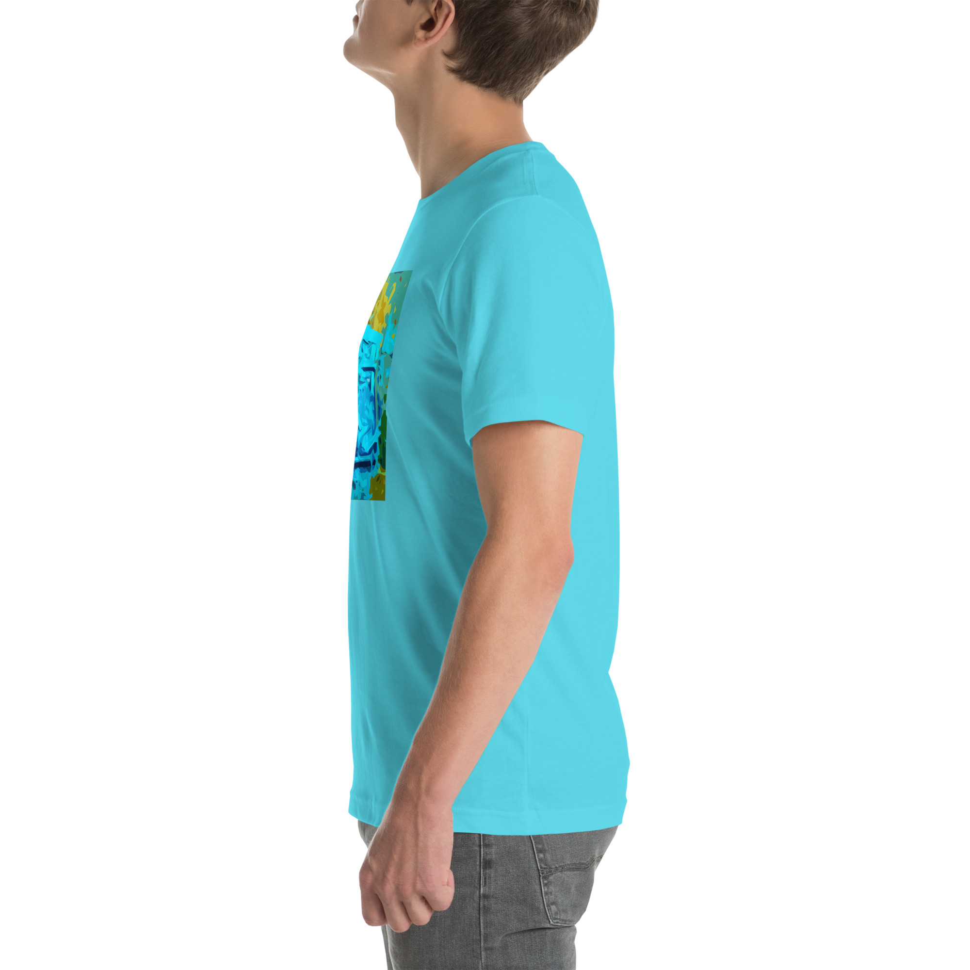 Unisex Staple T-Shirt Turquoise Left