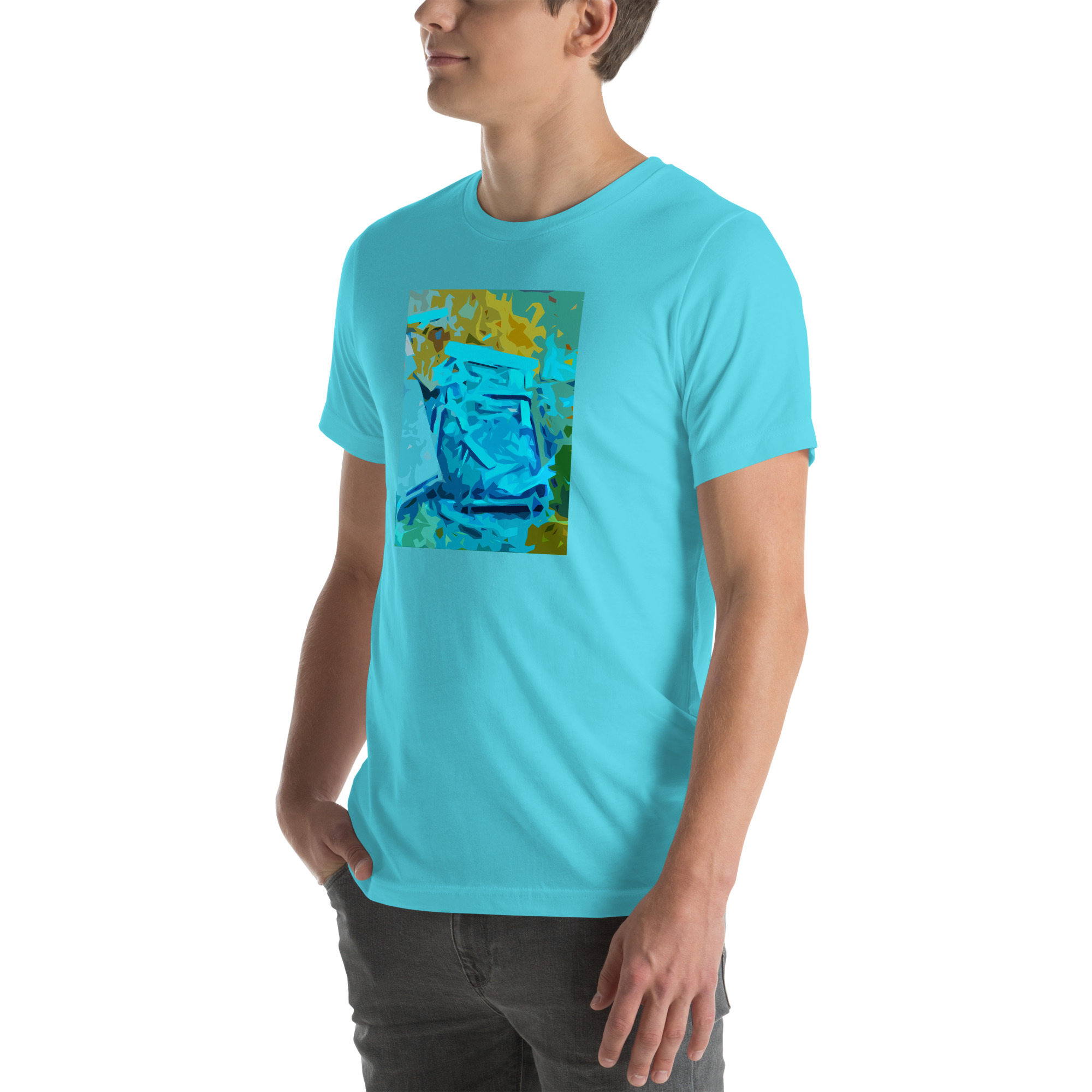 Unisex Staple T-Shirt Turquoise Left Front