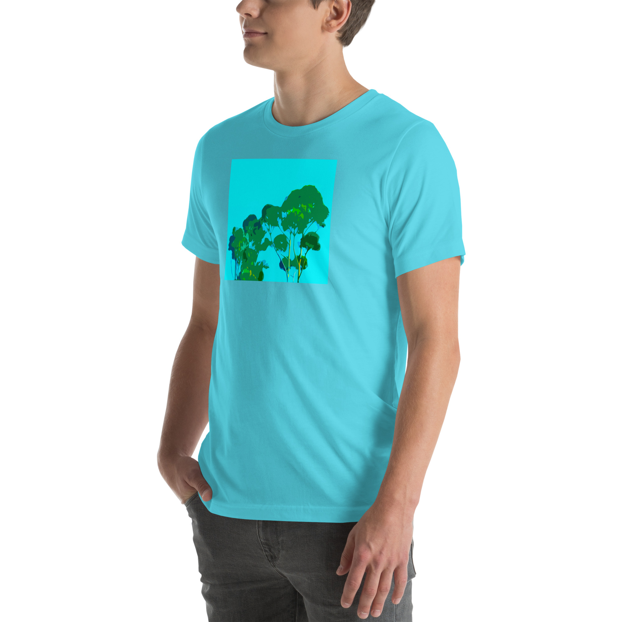 Unisex Staple T-Shirt Turquoise Left Front