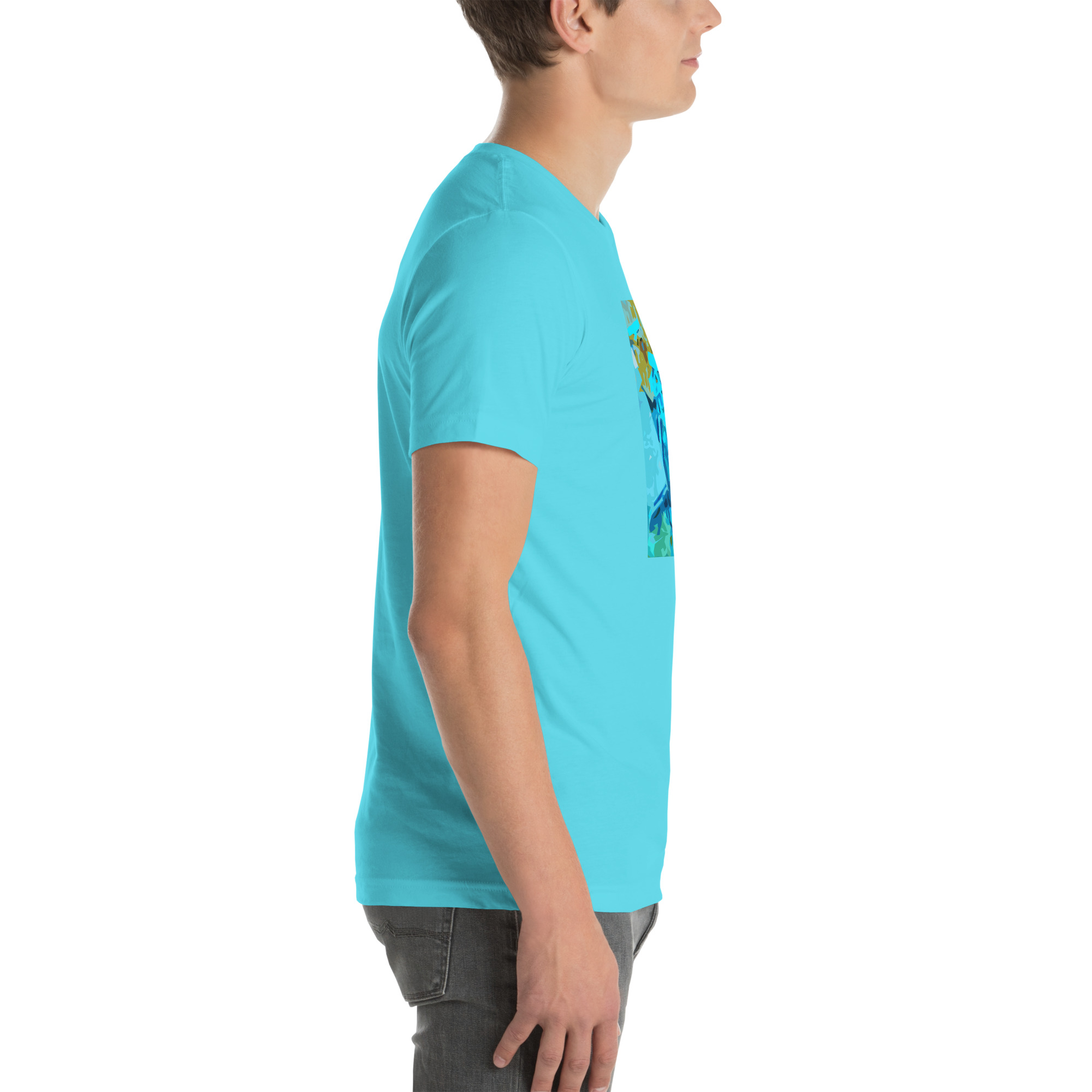 Unisex Staple T-Shirt Turquoise Right