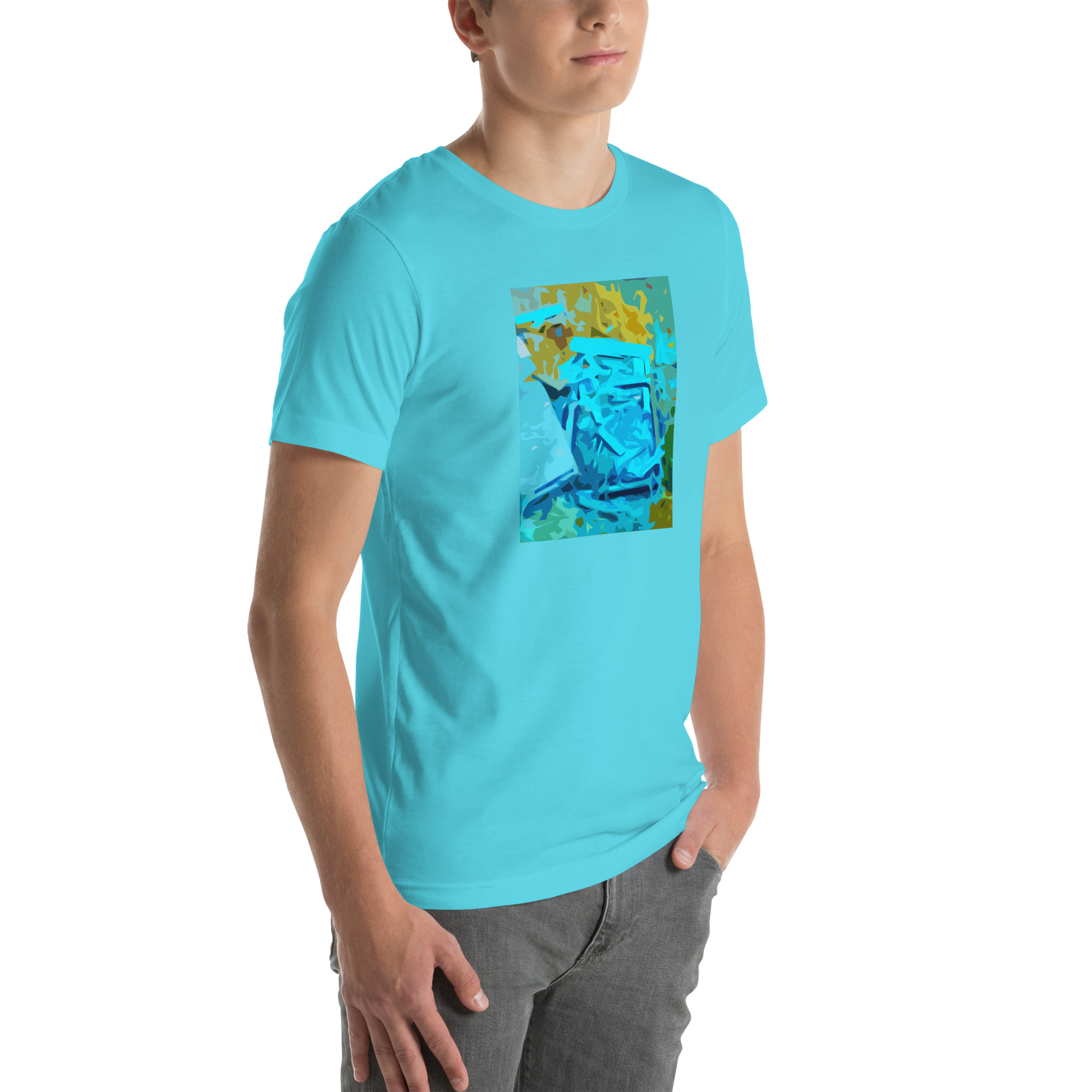 Unisex Staple T-Shirt Turquoise Right Front
