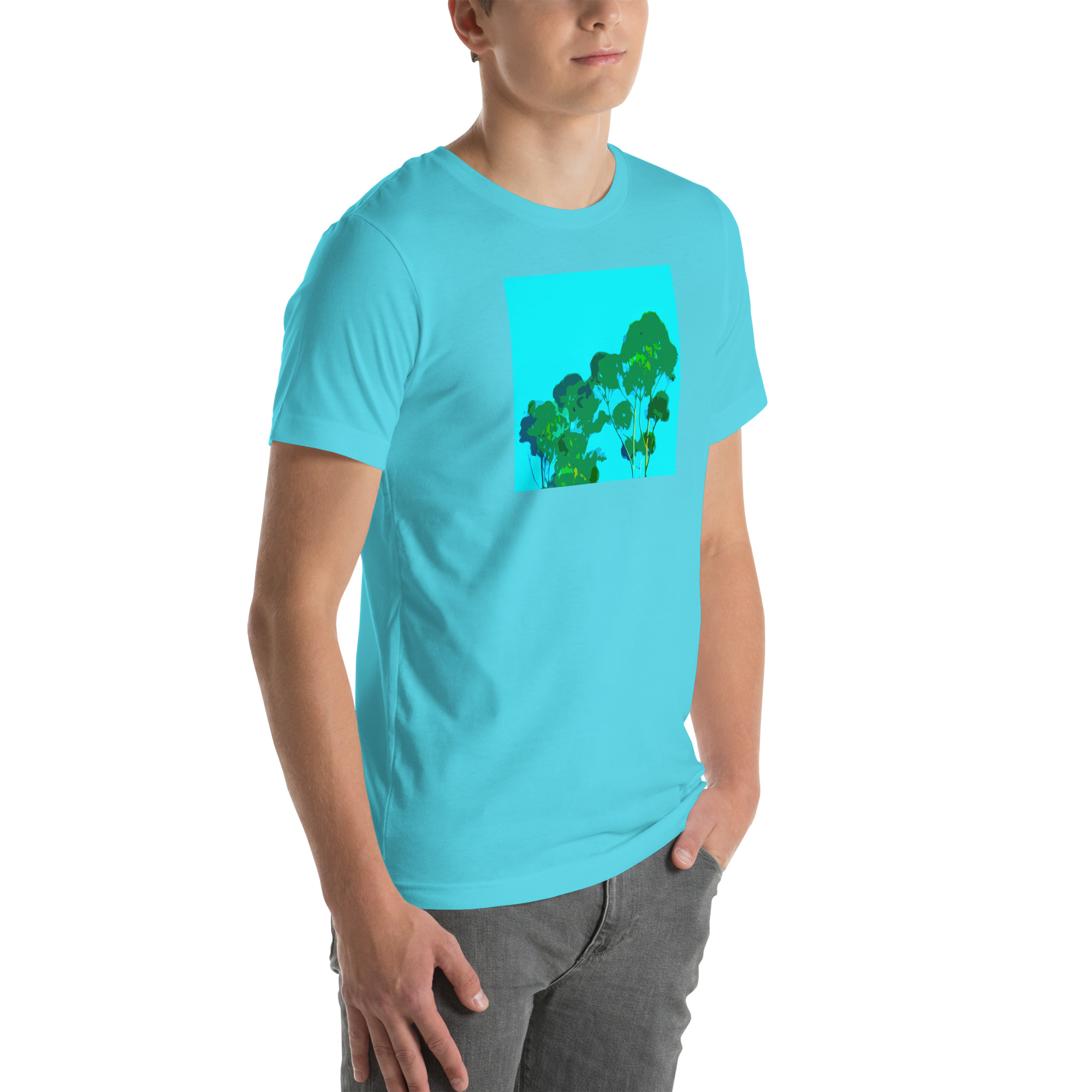 Unisex Staple T-Shirt Turquoise Right Front