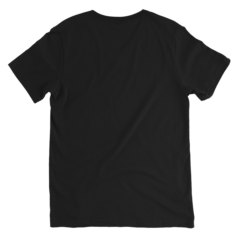 Unisex V Neck Tee Black Back